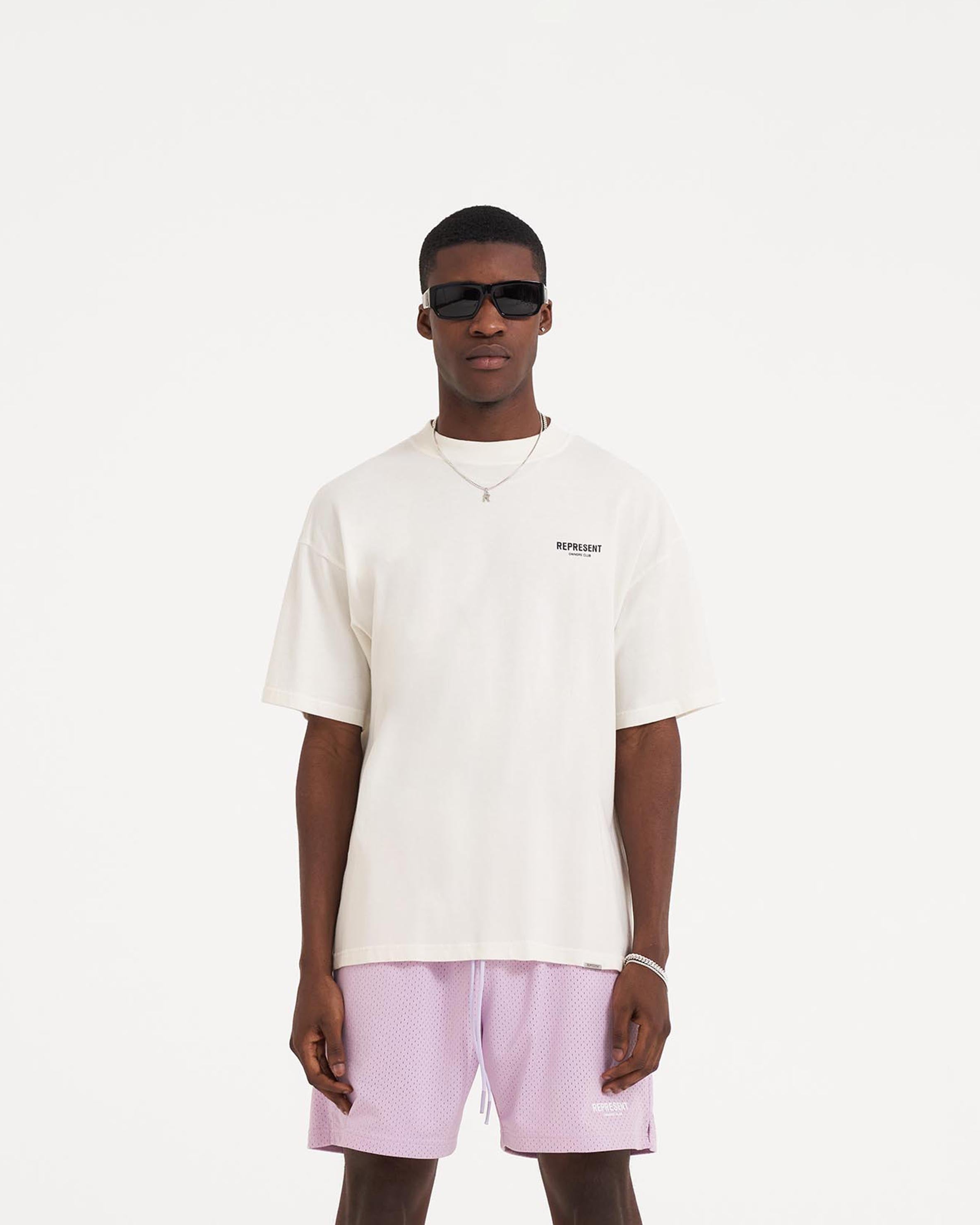 Represent Owners Club T-Shirt - Flat White | Premium Cotton Crewneck Tee for Men & Women | Streetwear, Casual Wear, Gym & Everyday Outfits