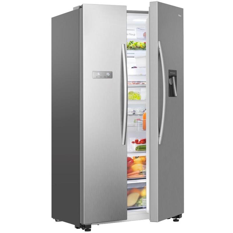 Hisense 578L Side by Side Refrigerator - Stainless Steel HRSBS578SW - Energy Efficient Large Capacity Fridge for Home, Kitchen, Office & Restaurant Use