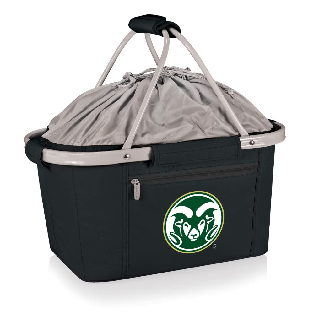 NCAA Colorado State Rams Insulated Collapsible Picnic Basket - Portable Cooler Tote Bag for Groceries, Beach, Tailgating & Outdoor Activities