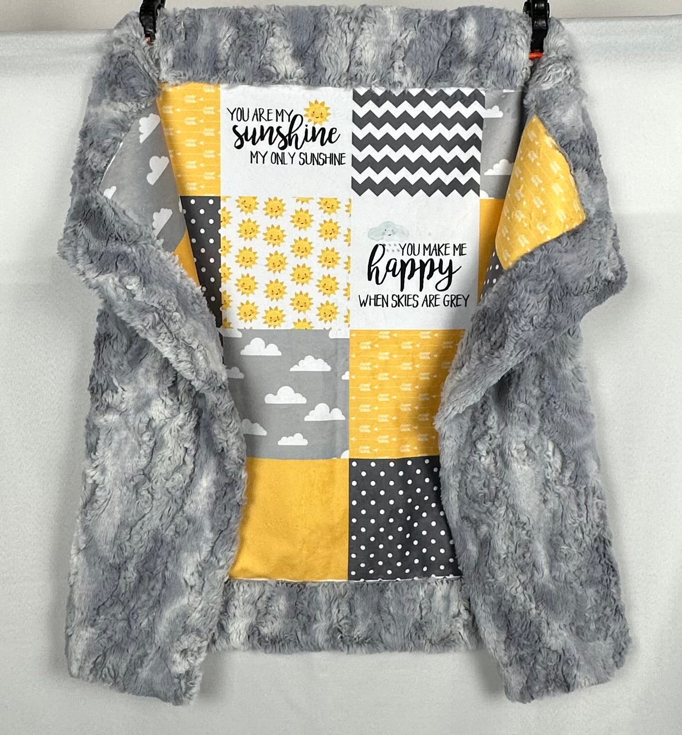 You Are My Sunshine Wild Rabbit Chrome Baby Blanket 30x42 Inches with Matching 12x16 Pillowcase - Soft Nursery Blanket for Crib, Stroller & Photo Props