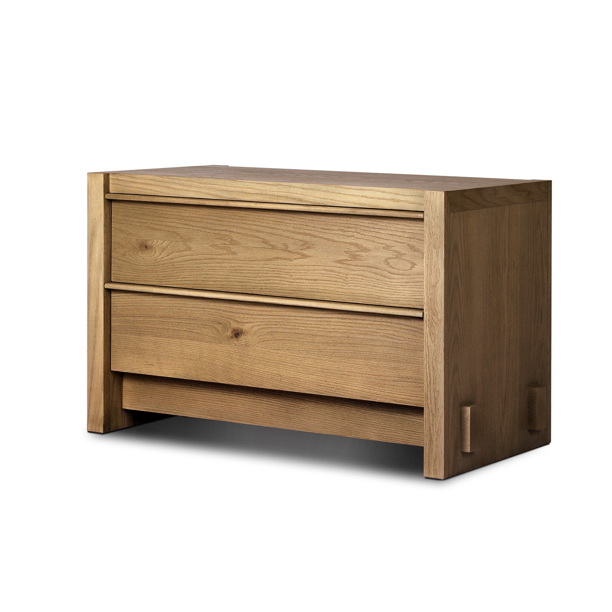 Aramis Nightstand - Sandy Oak Resawn Wood Bedside Table for Bedroom, Living Room & Guest Room - Modern & Stylish Furniture