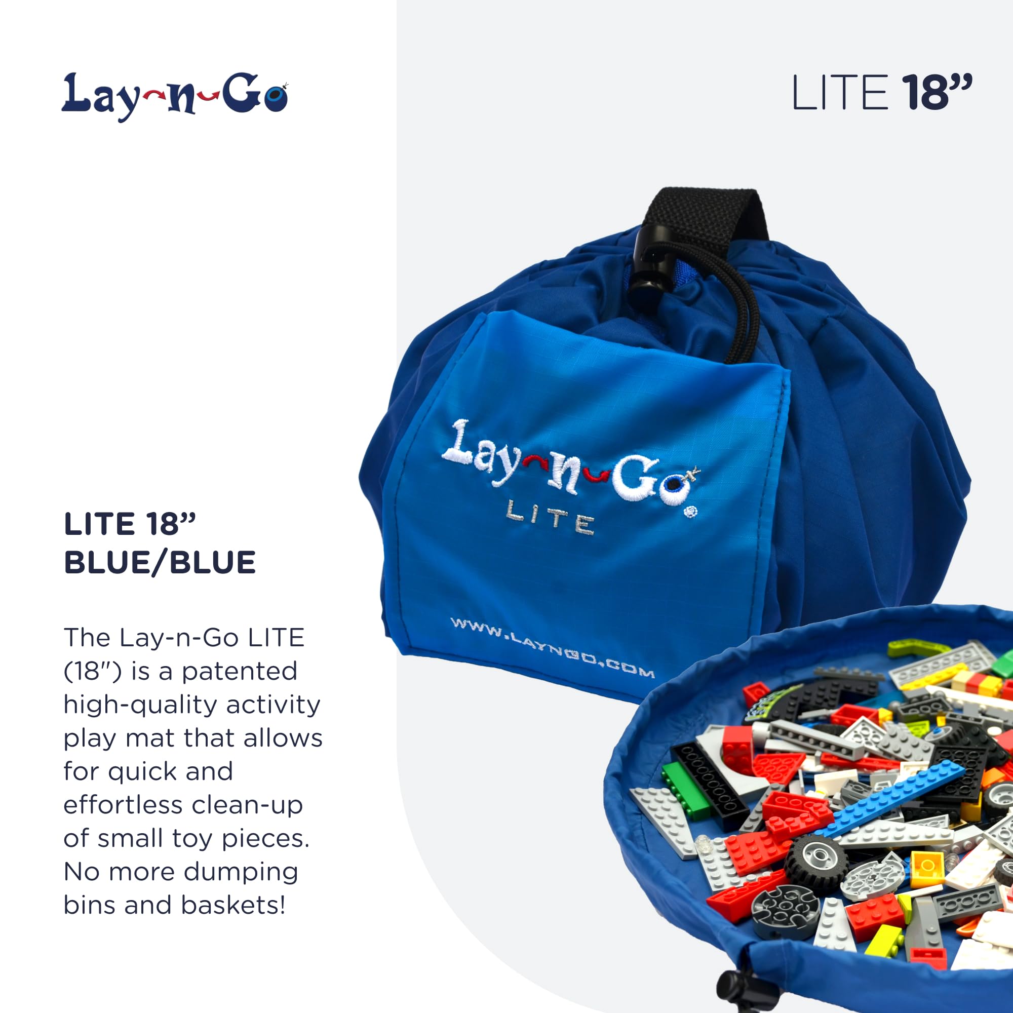Lay-n-Go 2-in-1 Toy Organizer & Play Mat - Portable for Kids Travel & Home Play