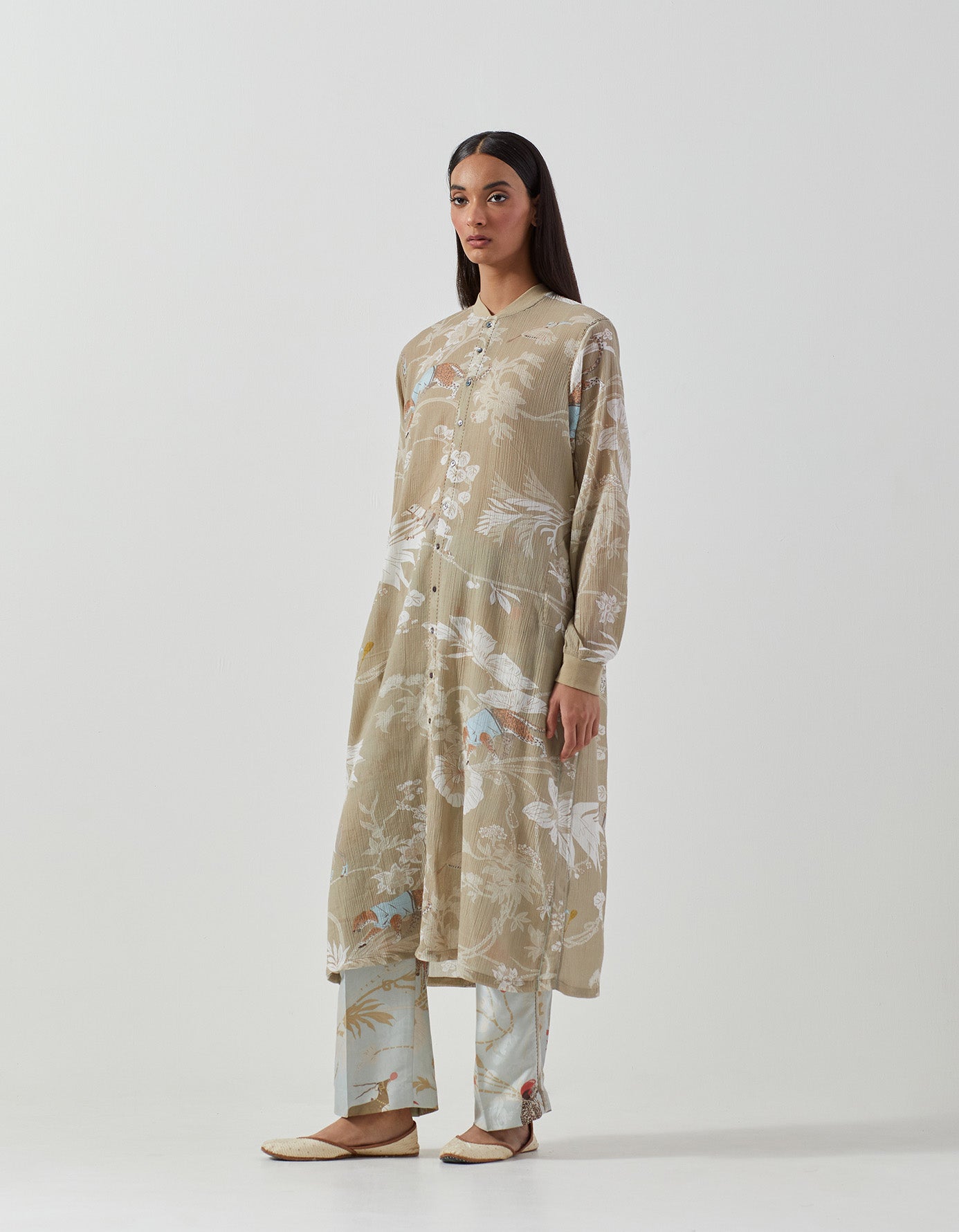 Sparsh Women's Cotton Crepe Dress in Oyster Grey - Elegant Casual Wear for Office, Party & Everyday Outfits