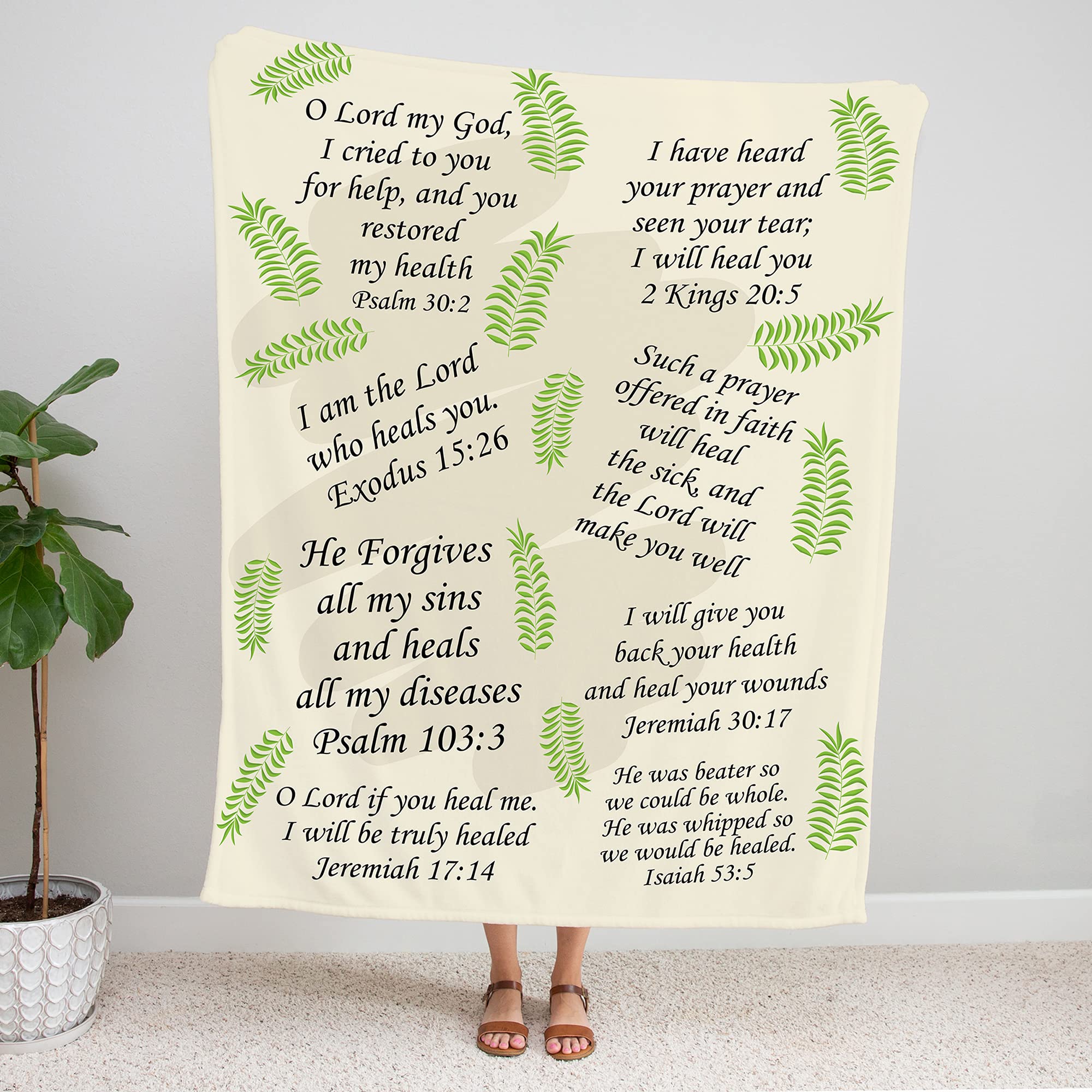 Personalized Christian Blanket with Name - Inspirational Bible Verse Gift for Women, Prayer & Comfort