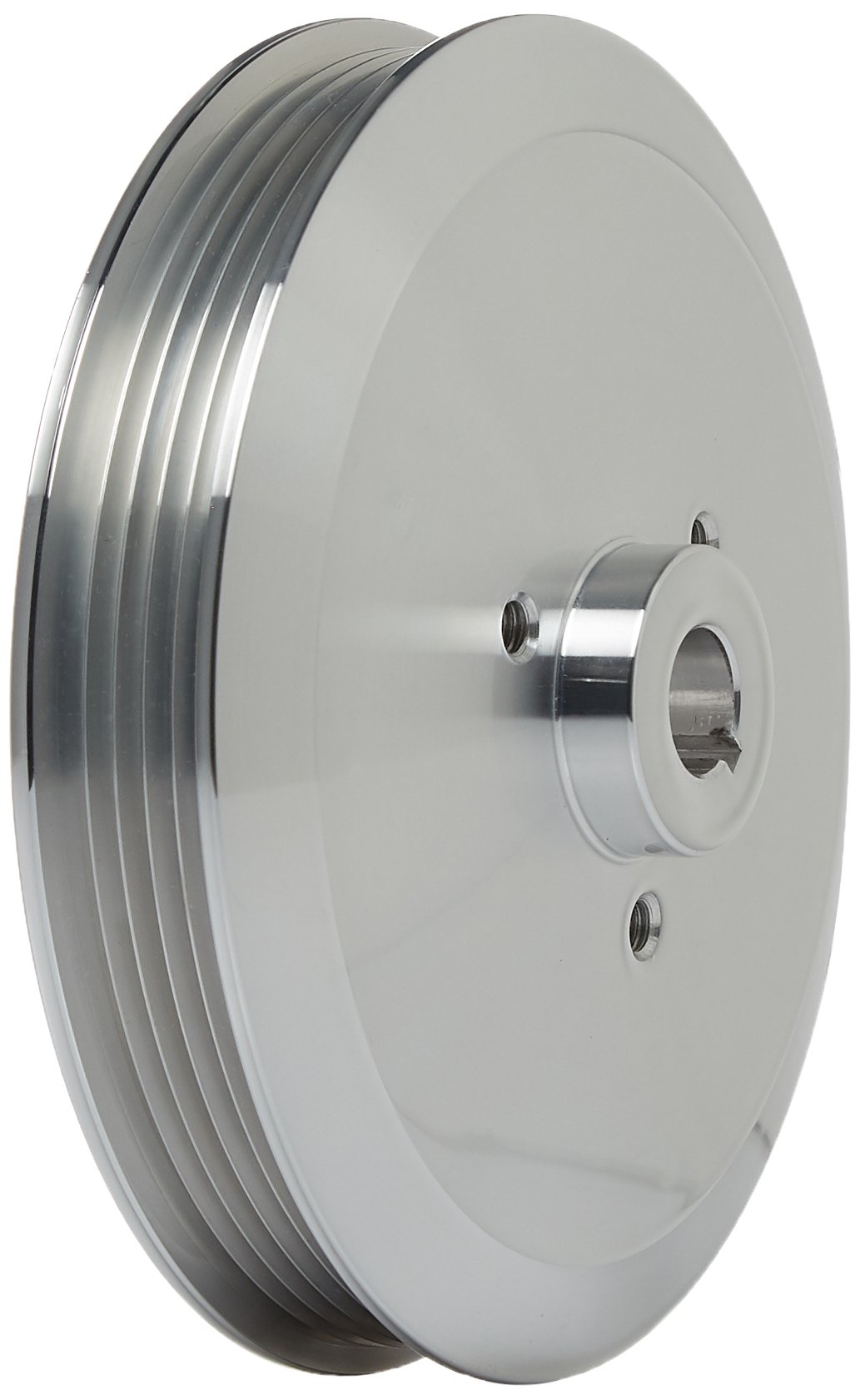 616 Clear Powder Coated Billet Aluminum 5-Rib Power Steering Pulley - High Performance Replacement for Smooth Steering | Perfect for Muscle Cars, Hot Rods & Custom Builds