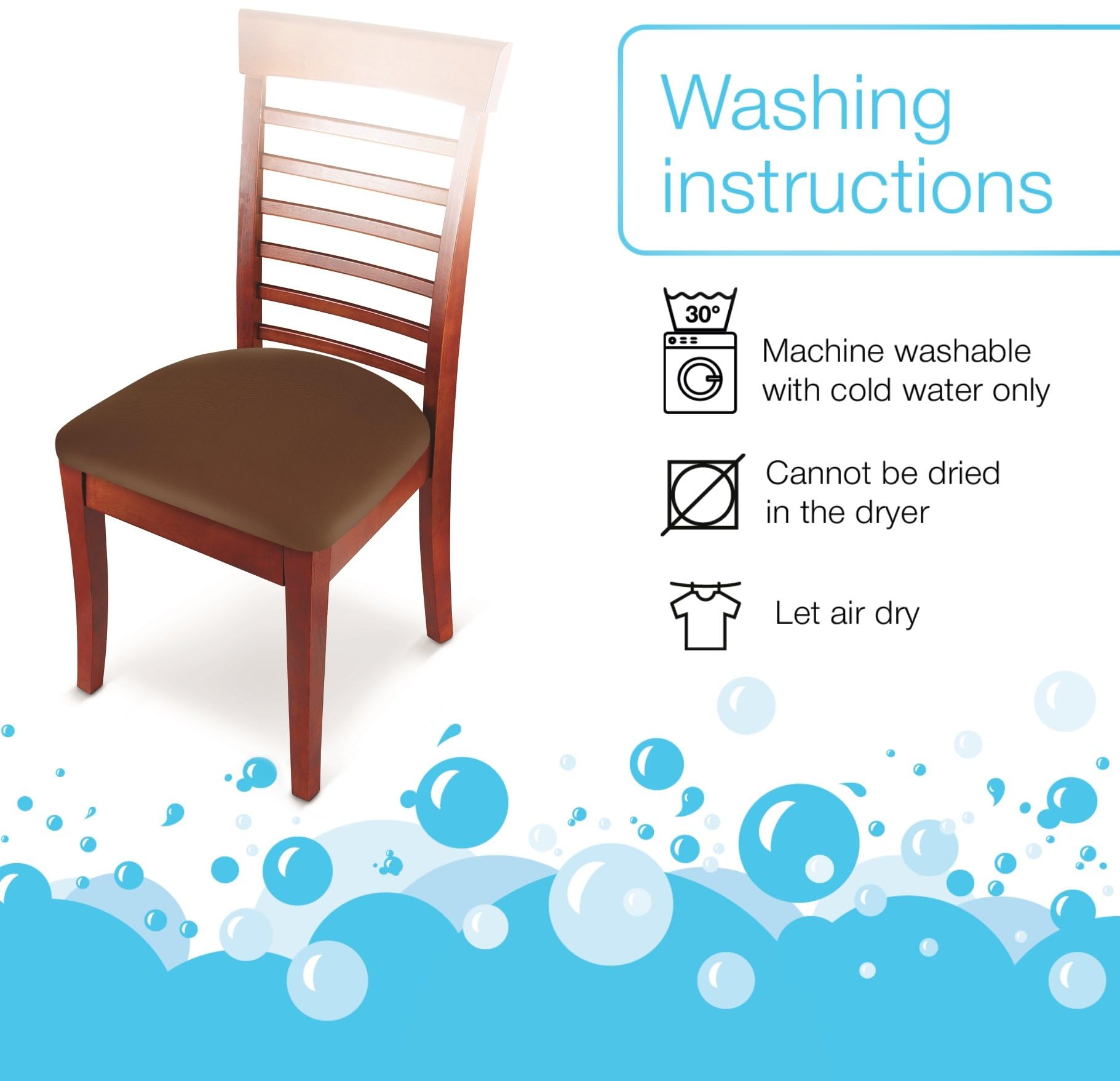 Stretchable Chair Covers for Kids & Pets - Set of 2 (Brown) - Home Dining Protection