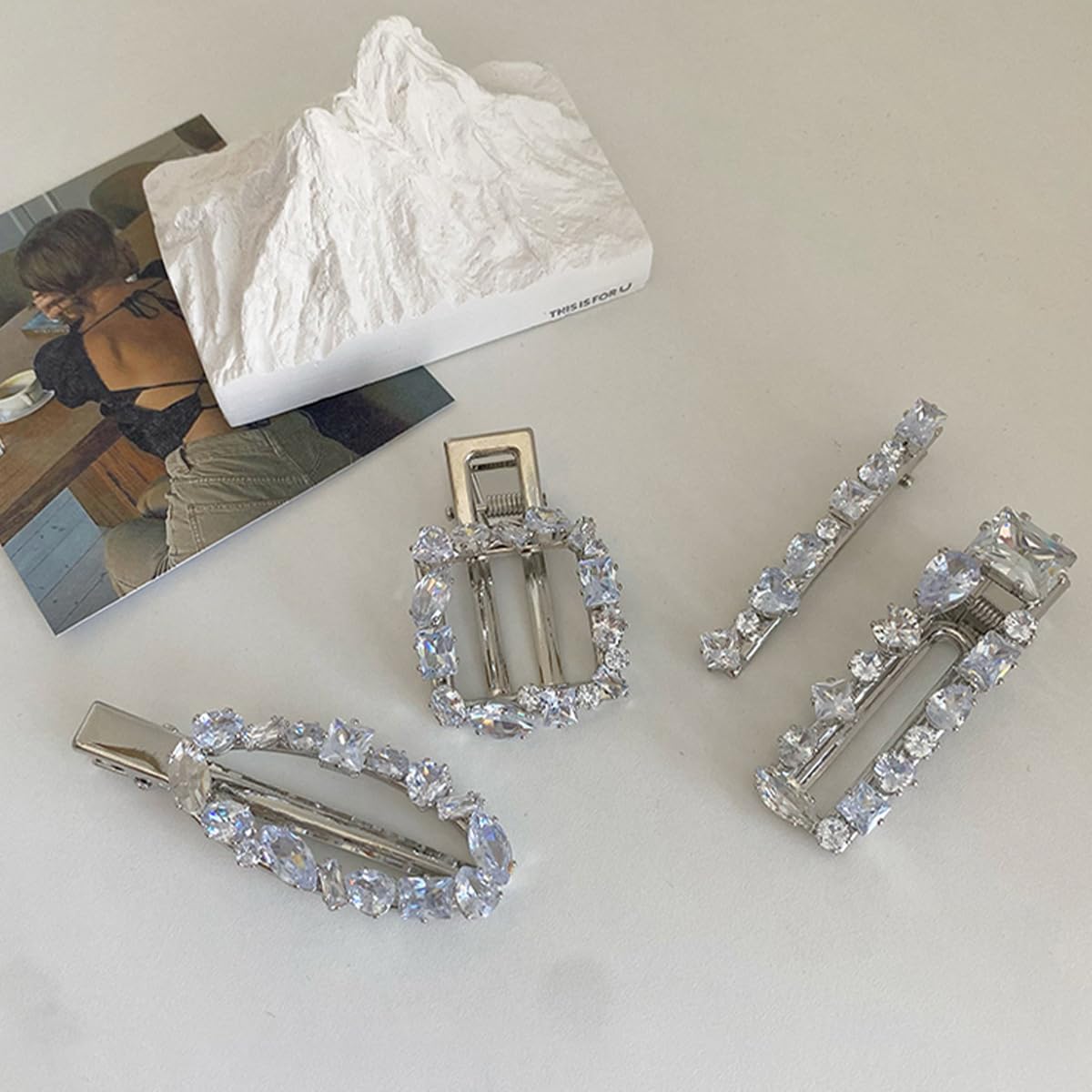 Handmade Hair Barrettes Set - Women's Hair Clips & Pins for Buns, Updos & Styling - Fashion Headwear Accessories (Color: FJ0541) | Perfect for Weddings, Parties & Everyday Elegance