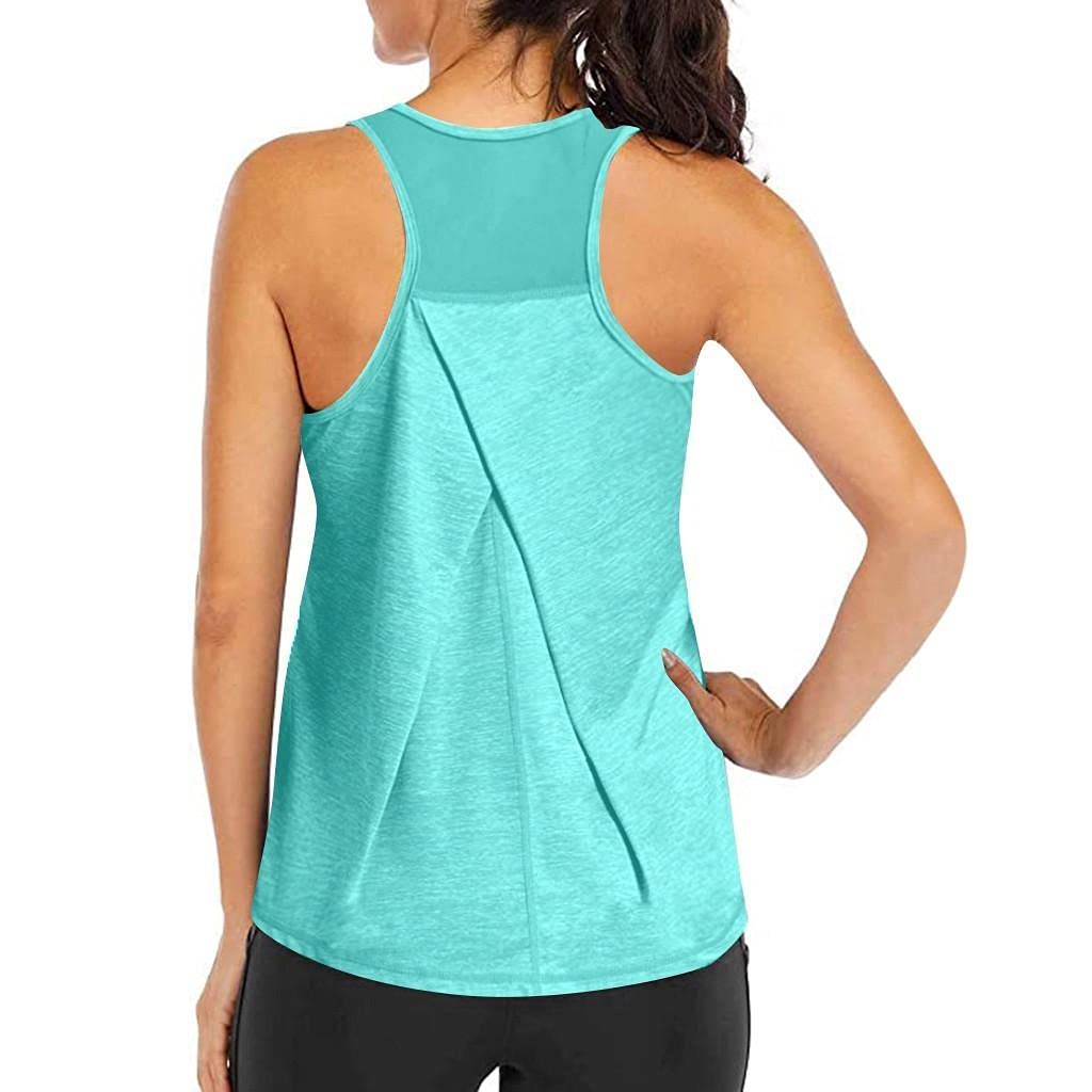 Breathable Women's Workout Tops - Mesh Racerback Yoga Tank Tops for Gym, Running & Fitness | Lightweight Moisture-Wicking Athletic Shirts for Women | Perfect for Yoga, Pilates & Cardio Workouts