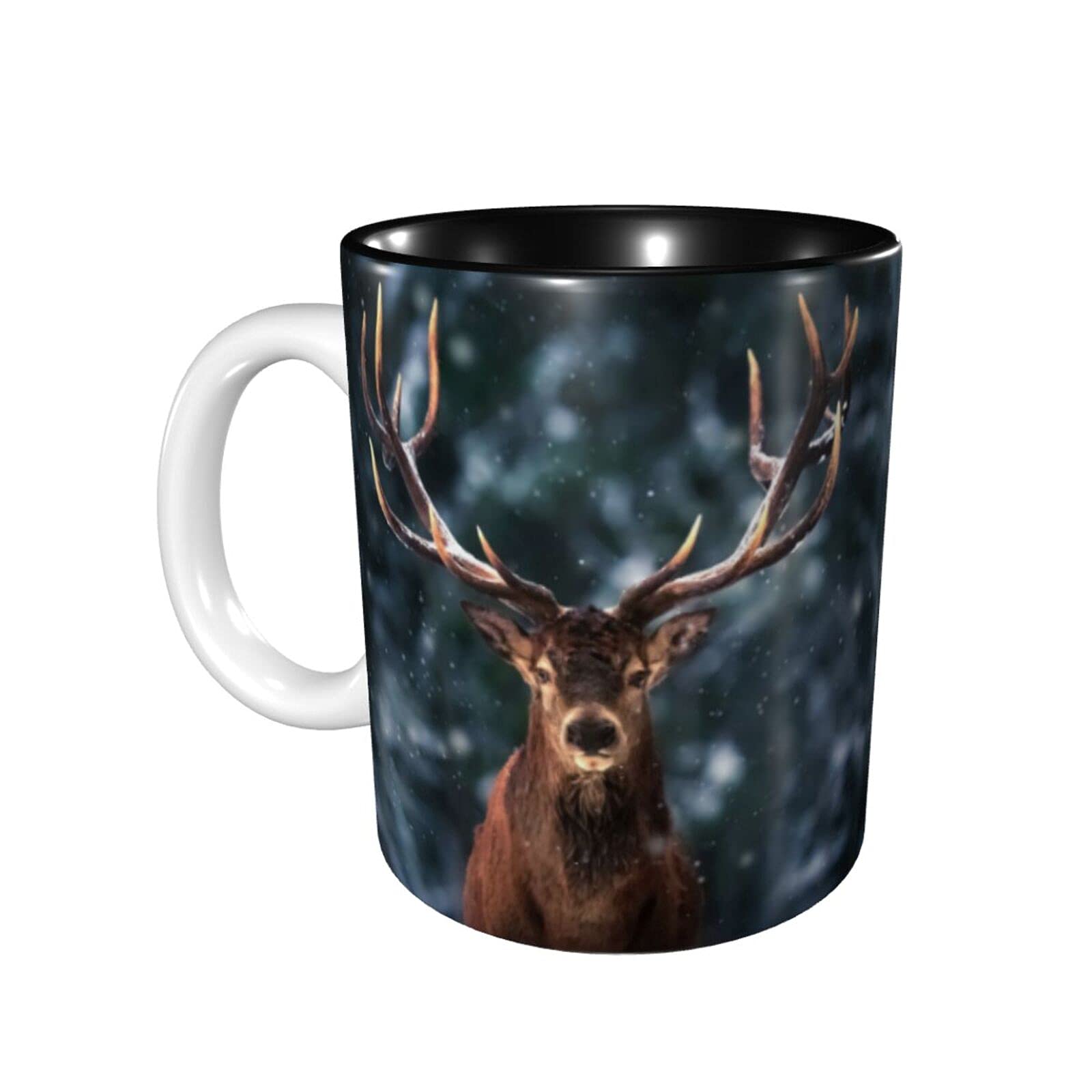 Funny Deer Coffee Mug - 11 Oz Ceramic Tea Cup for Men & Women | Unique Novelty Gift | Microwave & Dishwasher Safe | Perfect for Office, Home & Gifts