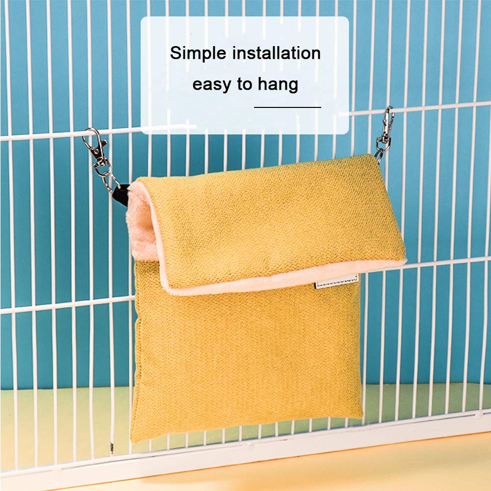 La La Pet® Small Pet Hanging Bed - Heated Warm Compartment Hammock for Hamsters, Rats, Sugar Gliders, Squirrels & Ferrets - Cozy Nest Hideout Cave for Sleeping & Relaxing - Perfect for Small Animal Cages, Terrariums & Indoor Pet Habitats