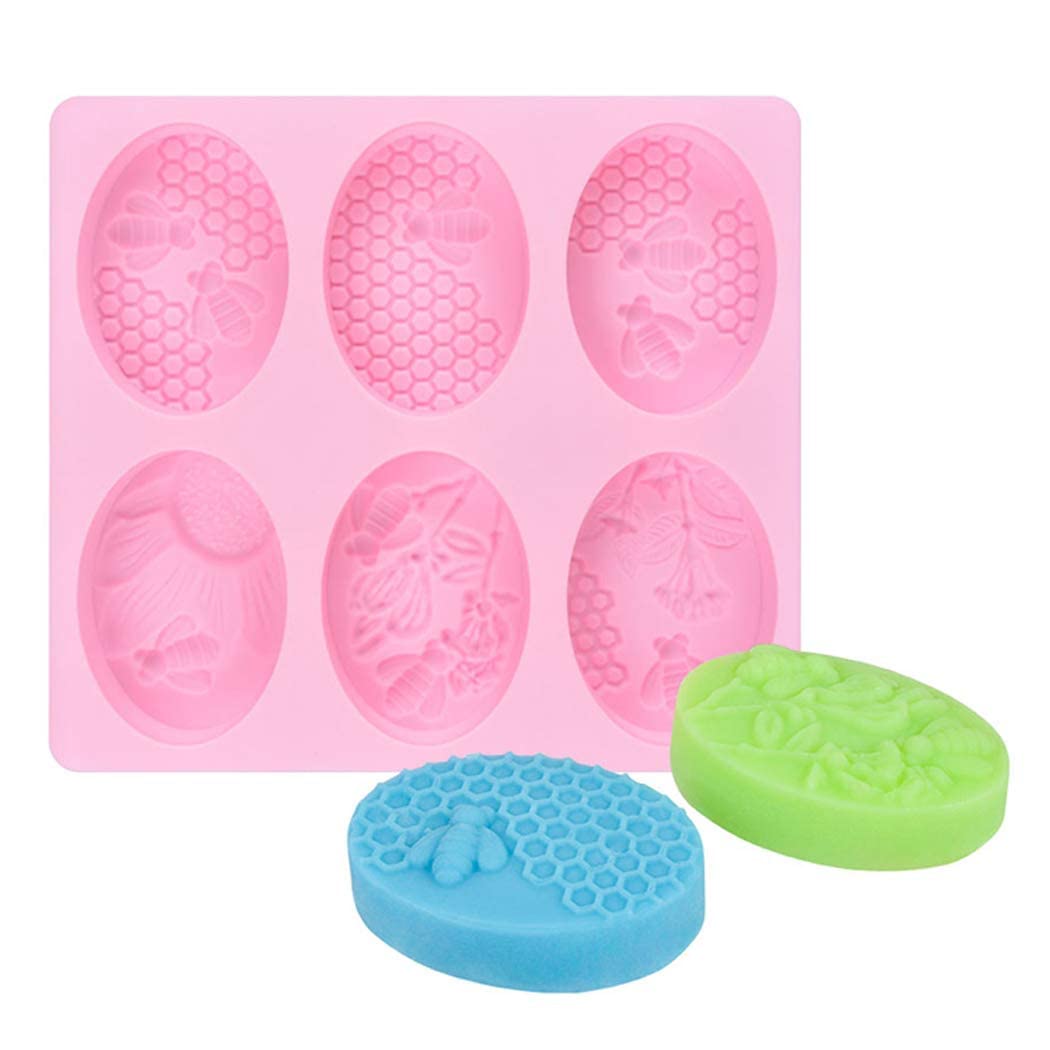 2Pcs Bee Silicone Soap Molds - Honeycomb Shaped Chocolate, Jelly & Candy Making Molds for DIY Crafts, Baking & Soap Making - Perfect for Home, Party & Gift Ideas