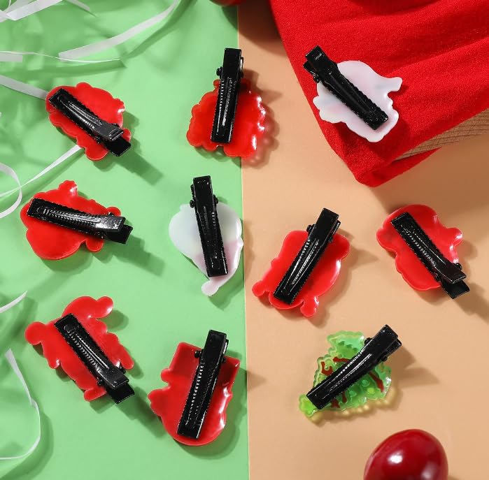 10-Piece Christmas Hair Clips Set - Cute Holiday Hair Barrettes for Girls | Best Christmas Gift for Kids | Party Hair Accessories for Xmas & Winter Celebrations