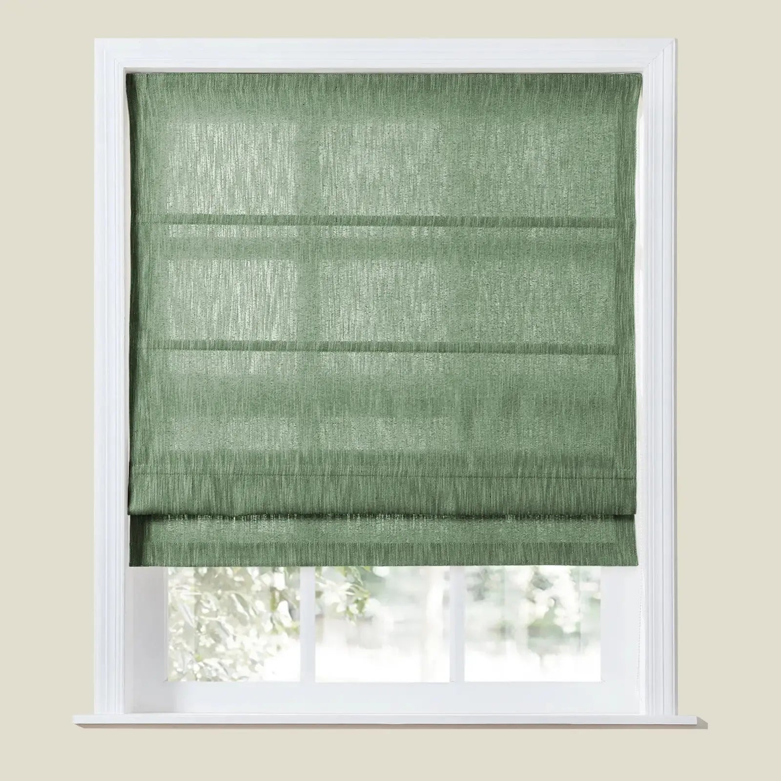 Cloe Cotton Blend Roman Shade with Cord Lift - Blackout Window Treatment for Bedroom & Living Room