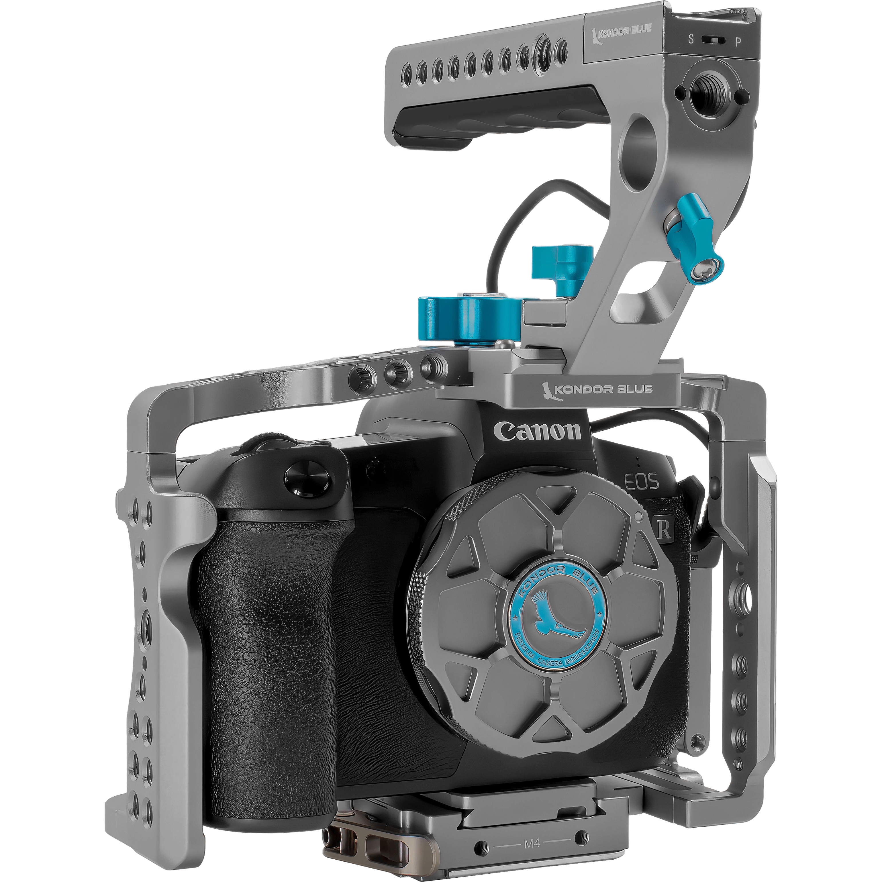 Kondor Blue Full Cage with Top Handle for Canon R5 & R6 Cameras - Space Gray | Professional Camera Rig for Vlogging, Filmmaking & Photography