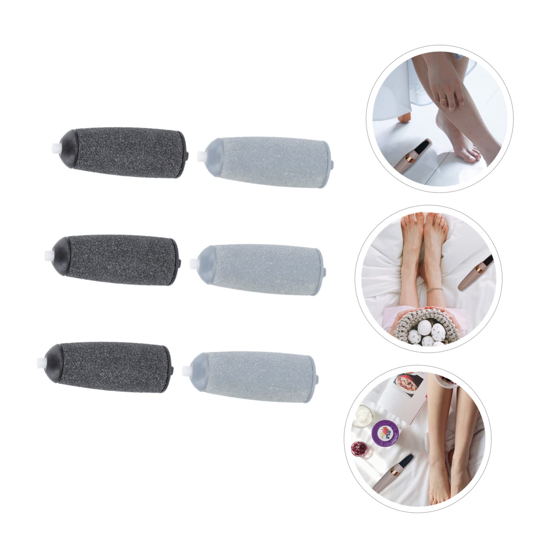 Minkissy 3 Sets Replacement Rollers for Electric Foot Grinder - Pedicure Accessories & Foot Care Supplies (6pcs x 3) - Easy to Use at Home or Salon - Perfect for Callus Removal & Smooth Feet Care
