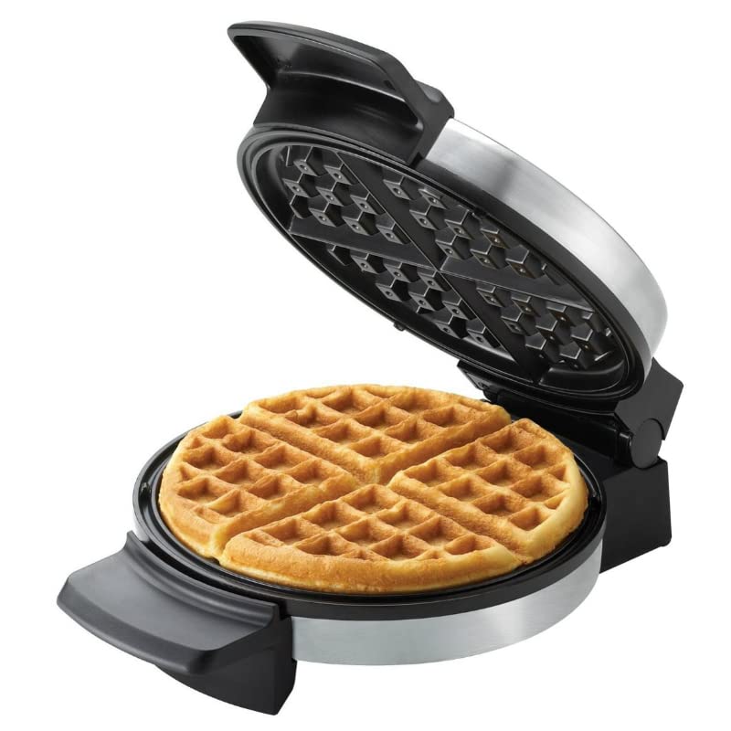 BLACK+DECKER WMB500 Belgian Waffle Maker - Stainless Steel Traditional Waffle Iron for Perfect Homemade Breakfast, Brunch & Desserts | Ideal for Family, Parties & Coffee Shops