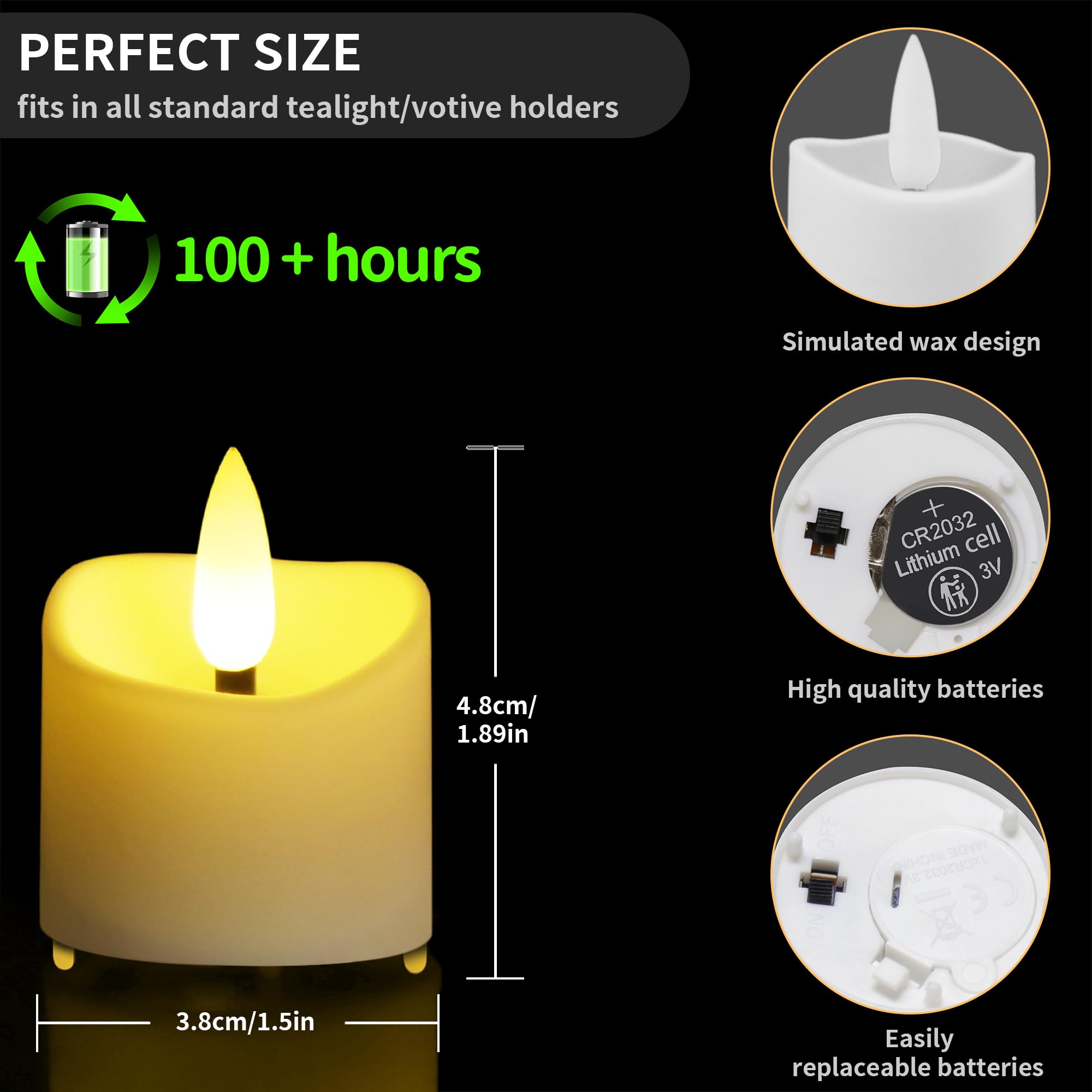 Daphomeu 12-Pack Flameless LED Candles with Remote & Timer, Flickering Electric Candles for Weddings, Parties, Halloween, Christmas - Perfect for Home Decor, Romantic Dinners & Holiday Centerpieces