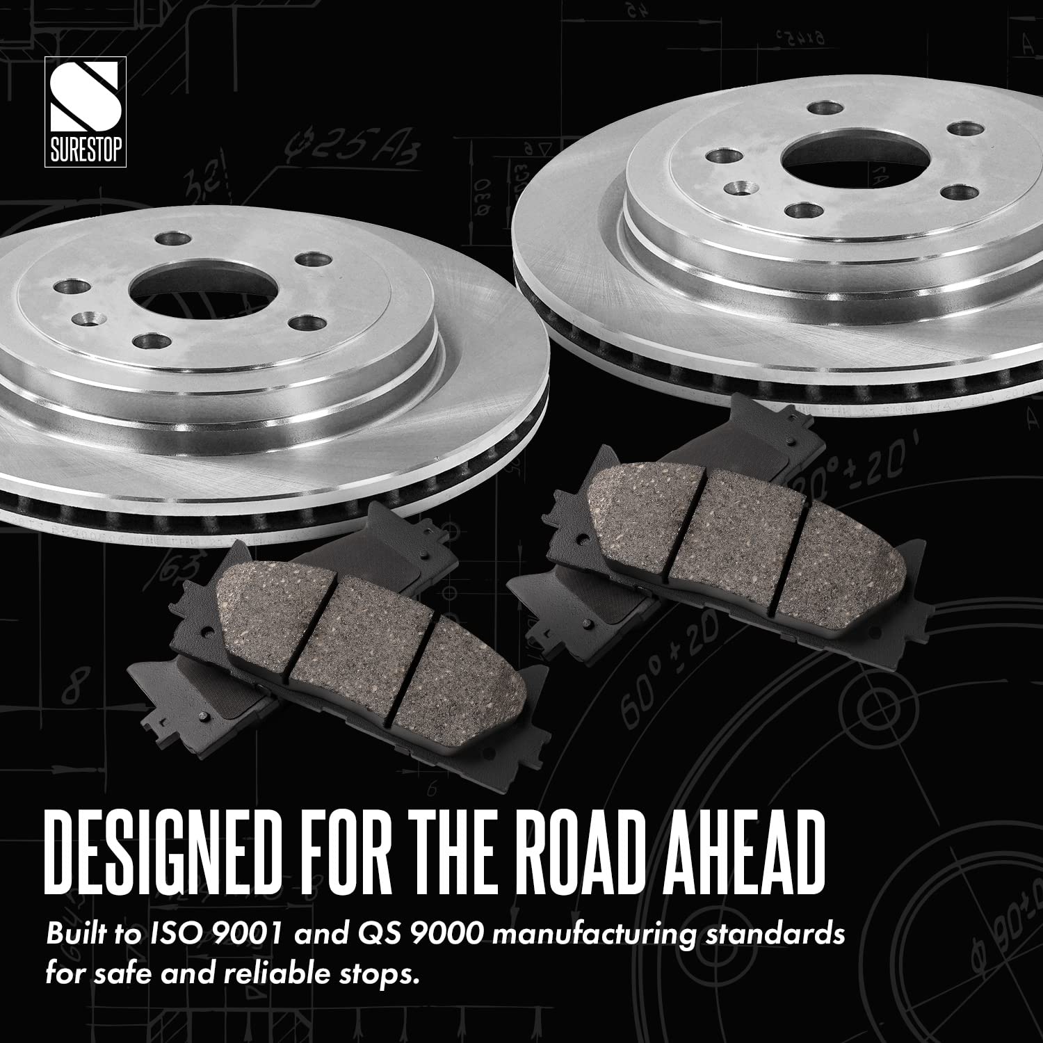 High-Performance Front Brake Disc and Pad Kit for Toyota Camry 2002-2006 - 2-Wheel Set with Cast Iron Rotors & Ceramic Pads - 5-Lug 10.83 Inch - Perfect for Daily Commuting & Highway Driving