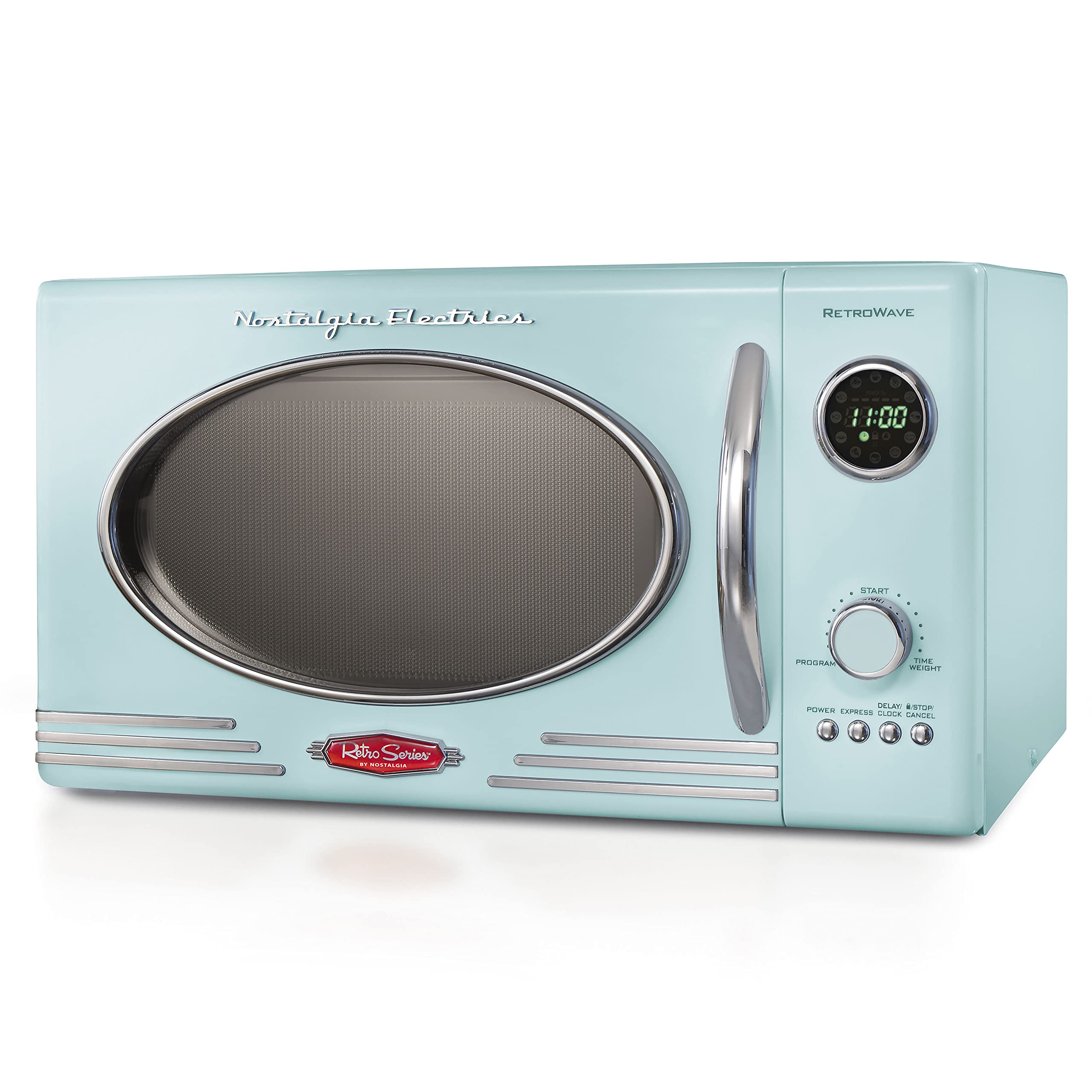 Vintage Retro Countertop Microwave Oven with Wide 2-Slice Toaster Set - Perfect for Small Kitchens, Dorms & Office Break Rooms | Quick Meals & Snacks | 70s Style Appliances