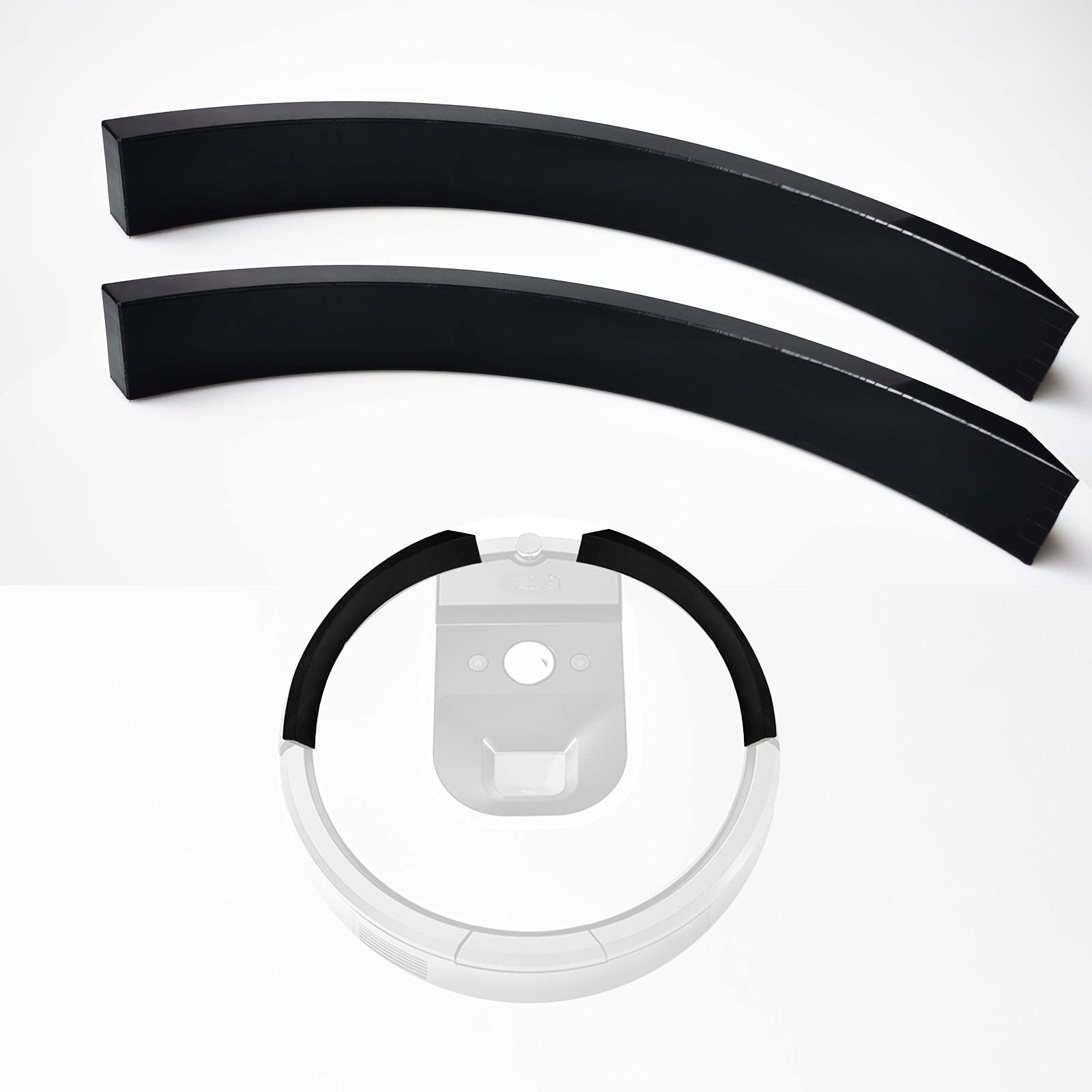 PIAOLGYI 2PCS Tall 1 Inch Bumper Extender for Roomba Robot Vacuum - Prevent Stuck Under Furniture & Protect Walls - Perfect for Hardwood Floors & Carpets