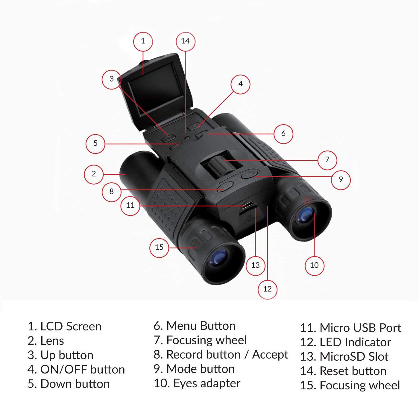 Eoncore 10x25 Digital Camera Binoculars with 1.5