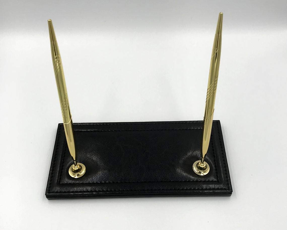Premium 7-Piece Black Leather Desk Set - Elegant Office Organizer with Pen Holder, Letter Tray & Notepad | Perfect for Home & Office Workspace (WAUGRW1579)