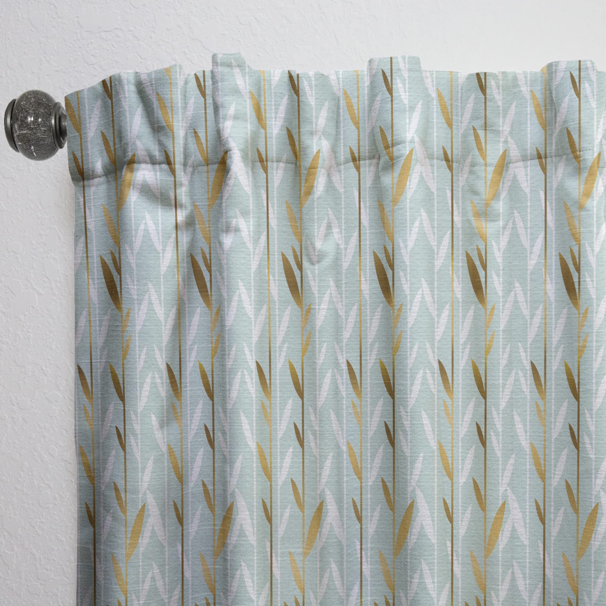 DesignQ Golden Foliage Thermal Insulated Curtains - Single Panel 52x90 Inches - Elegant Window Drapes for Bedroom & Living Room - Energy Saving & Blackout for Home Decor