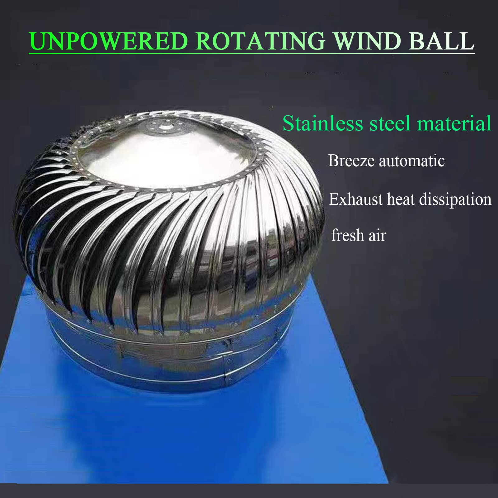 Stainless Steel Chimney Cap with Rotating Cover - Wind Resistant Anti-Downdraft Chimney Top Cover - Multi-Purpose Protective Chimney Rotator for Fireplace, Wood Stove & Outdoor Use