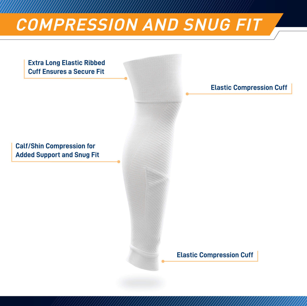 Marcy Sports Footless Soccer Socks - Compression Socks for Shin Guards | Breathable Athletic Socks for Soccer Players & Athletes | Perfect for Training, Matches & Sports Performance