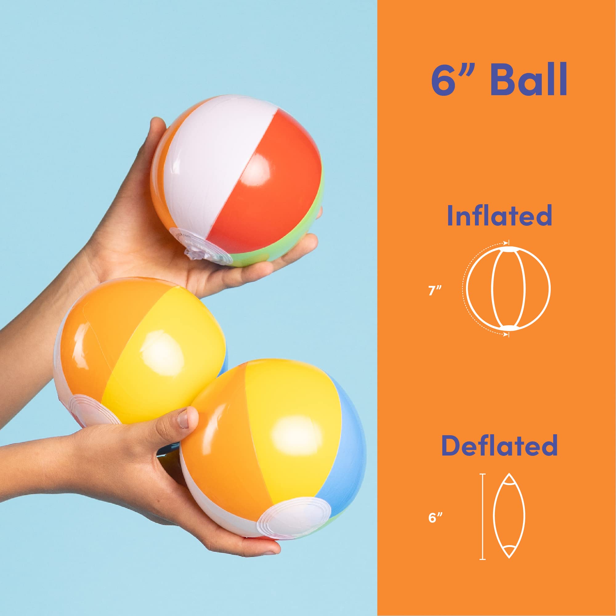 Top Race Mini Beach Balls Bulk - 5 Inch Inflatable Rainbow Beach Balls for Summer Party Decorations, Pool Toys for Kids, Ocean & Hawaiian Themed Events - Set of 25 Vibrant Beach Balls for Birthdays, Beach Days, Pool Parties & Outdoor Water Activities
