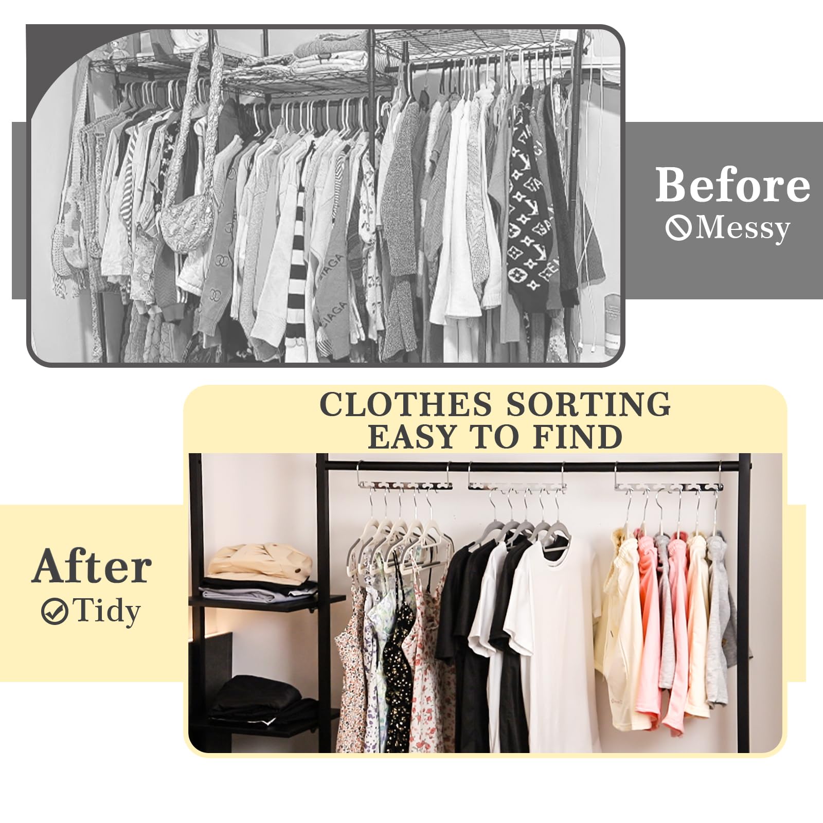 12 Pack Space Saving Metal Magic Hangers - Stainless Steel Closet Organizer for College Dorm, Home & Travel | Heavy Duty Clothes Hanger for Wardrobe Organization & Small Spaces