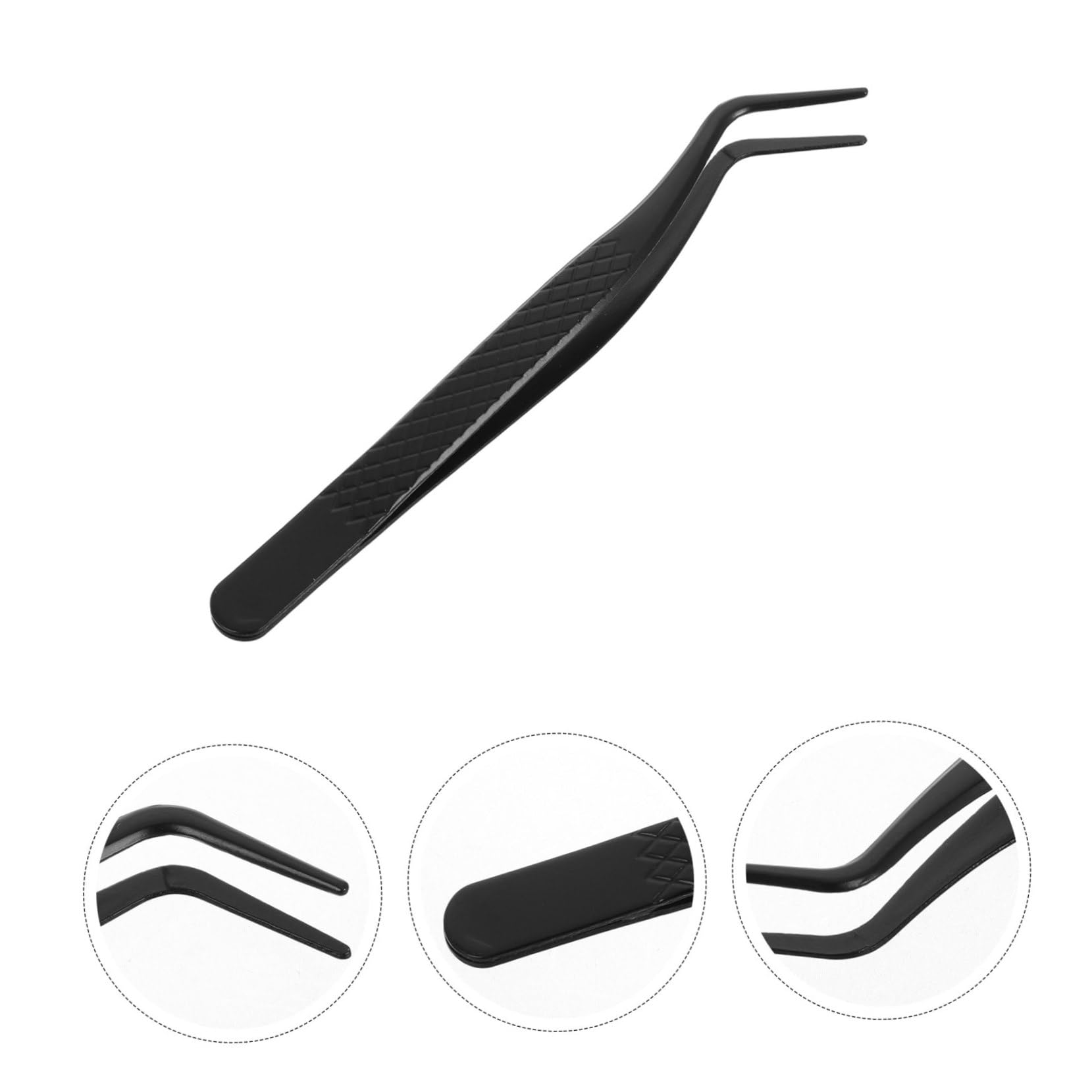 FOMIYES Mini Eyelash Applicator Tweezers - Professional Stainless Steel False Eyelash Tool with Curved Tips for Precise Lash Extension Application | Perfect for Makeup Artists, Beginners & DIY Beauty Enthusiasts | Home, Salon & Travel Use