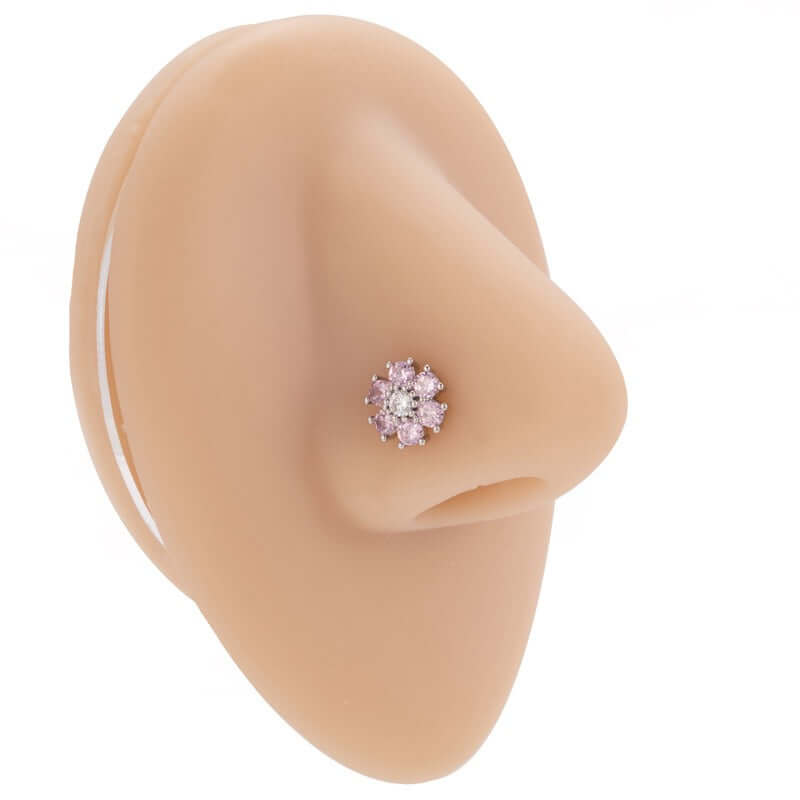 Cute L-Shaped Bear Nose Ring - Silver Cartilage Hoop Piercing Jewelry for Women | Perfect for Everyday Wear, Parties & Gifts | BJ627
