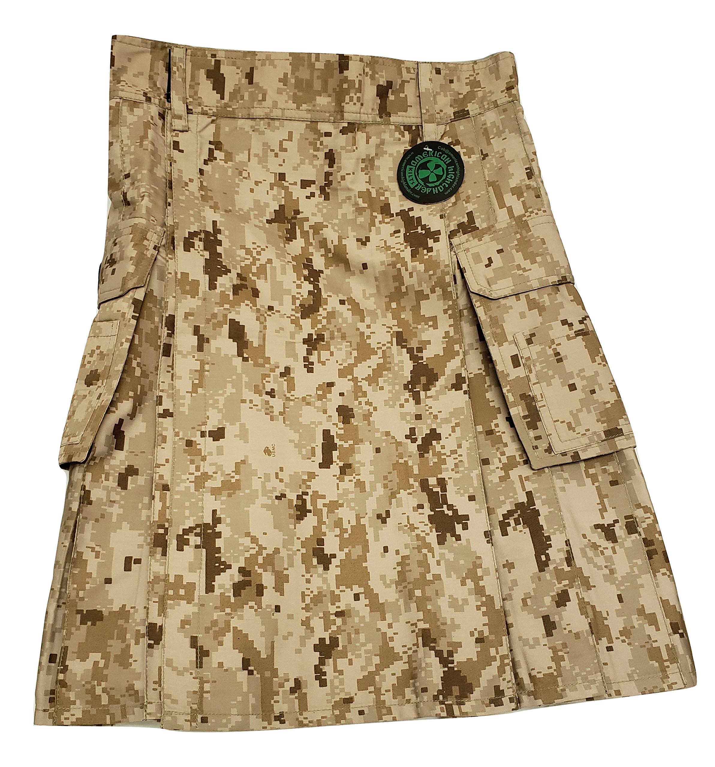 USMC MARPAT Desert Digital Camouflage Kilt - Military Style Utility Kilt for Men | Perfect for Outdoor Adventures, Cosplay & Tactical Events