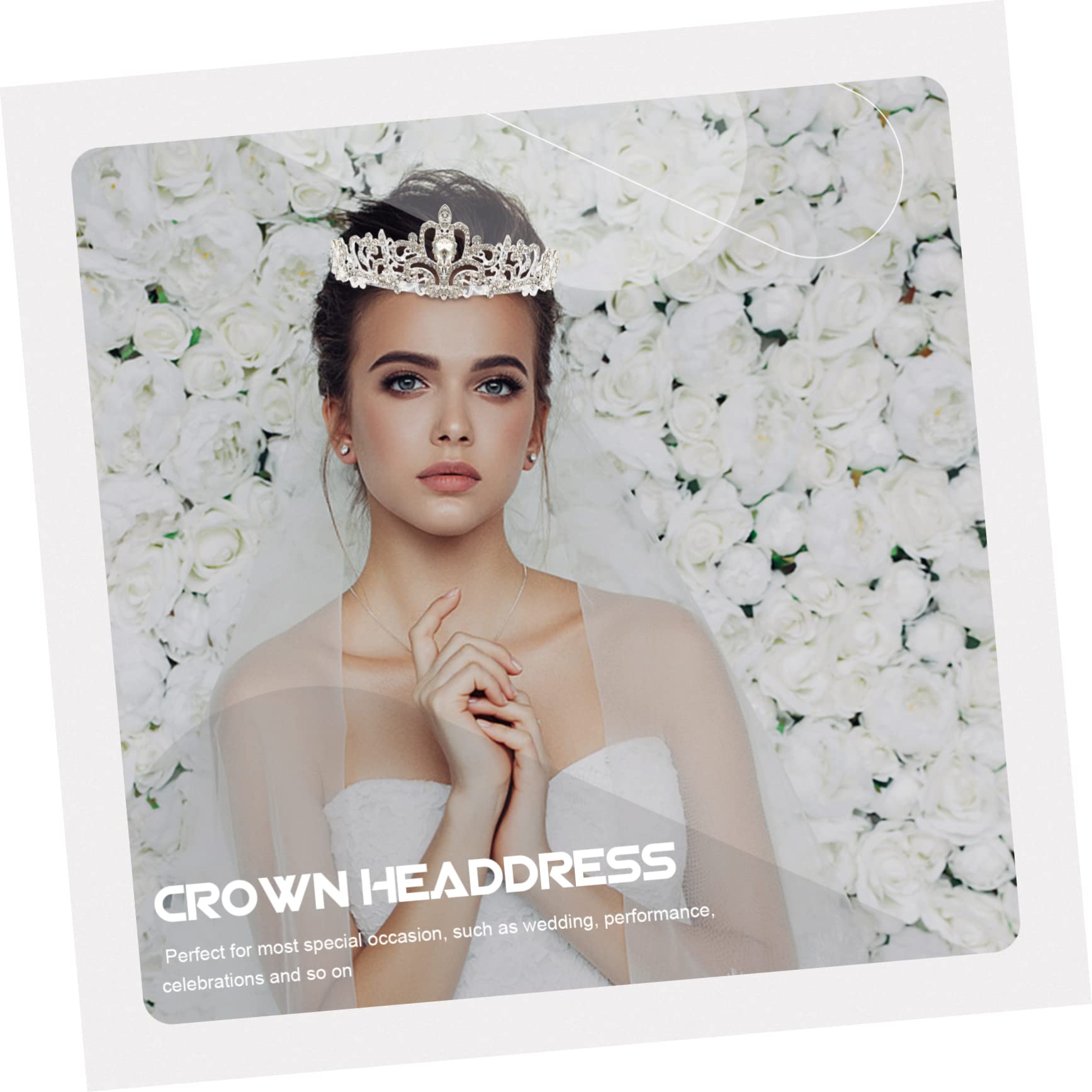 2 Pcs Rhinestone Crystal Crown Floral Headpiece - Wedding Tiara Hair Accessories for Bride, Flower Girl, Prom & Special Occasions