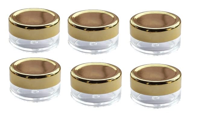 10g Empty Acrylic Cosmetic Jars with Gold Lids & Leakproof Inner Seal - Transparent Makeup Containers for Creams, Lotions & Skincare Products - Perfect for DIY Beauty, Travel & Salon Use