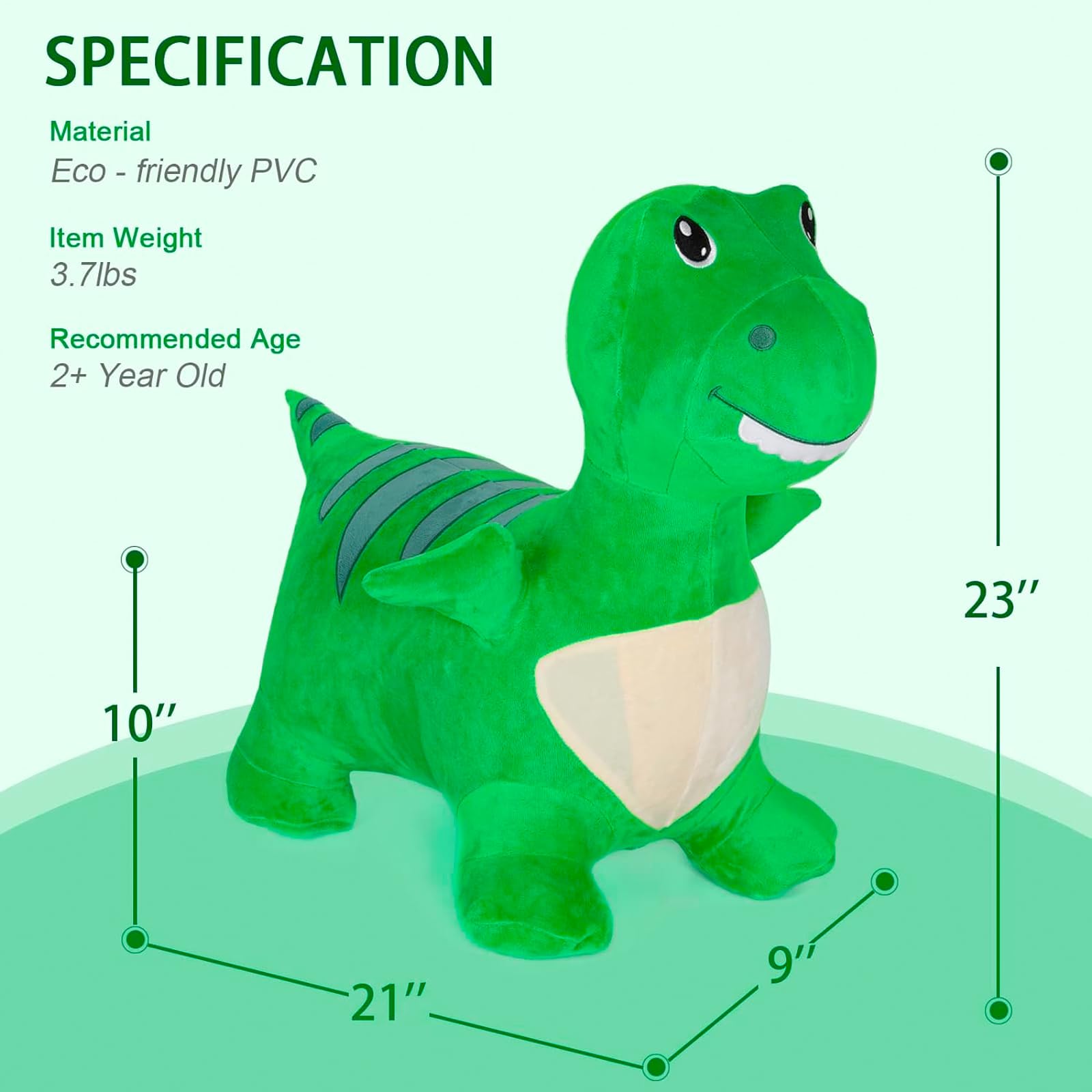 Dinosaur Hopper Toy for Kids - Bouncy Ride-On Dino for Outdoor Play