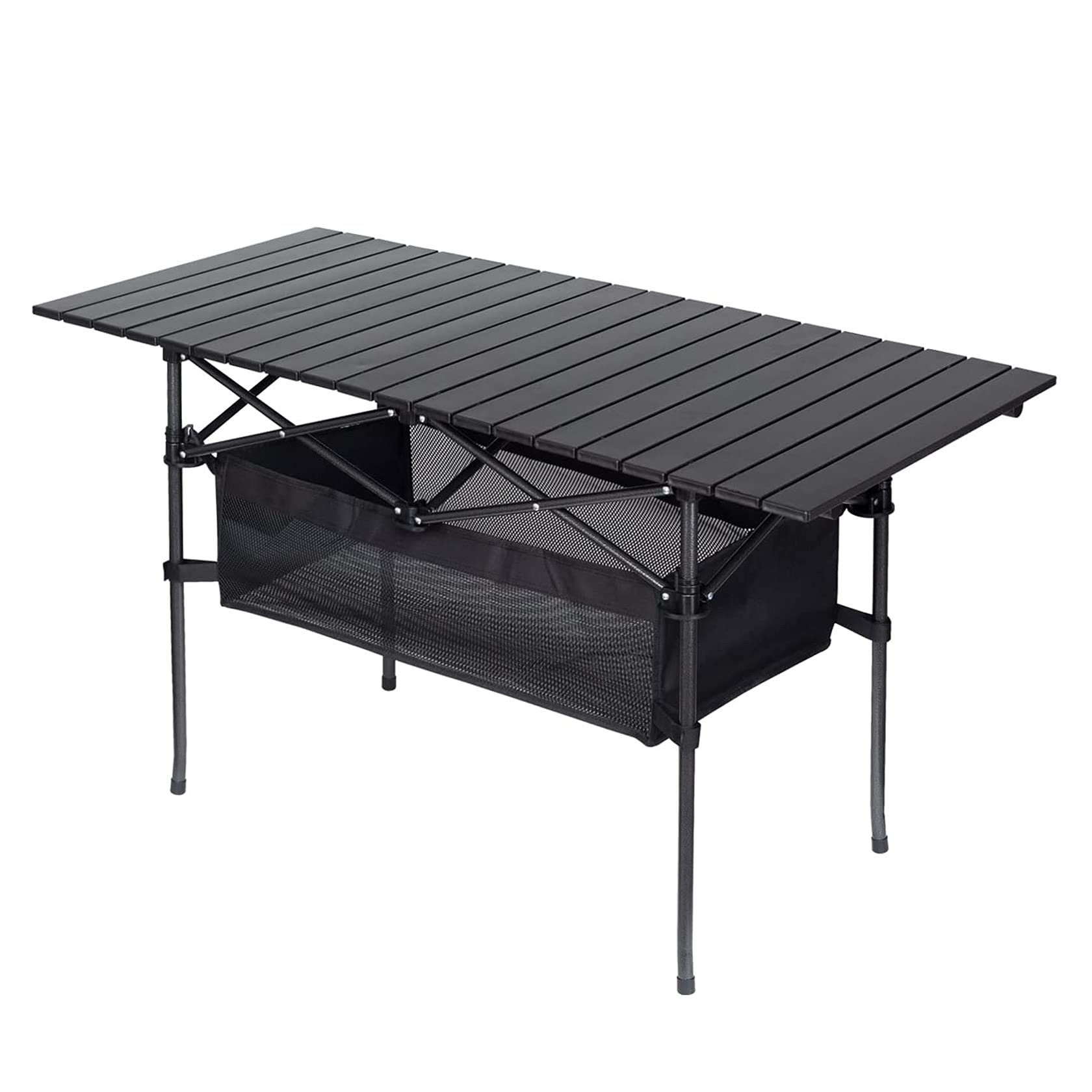 XXJF Portable Folding Camping Table - Lightweight Aluminum Picnic Table with Storage Bag (37x21x20in) - Perfect for Outdoor, Beach, BBQ & Tailgating | Compact Roll-up Design for Easy Travel & Storage