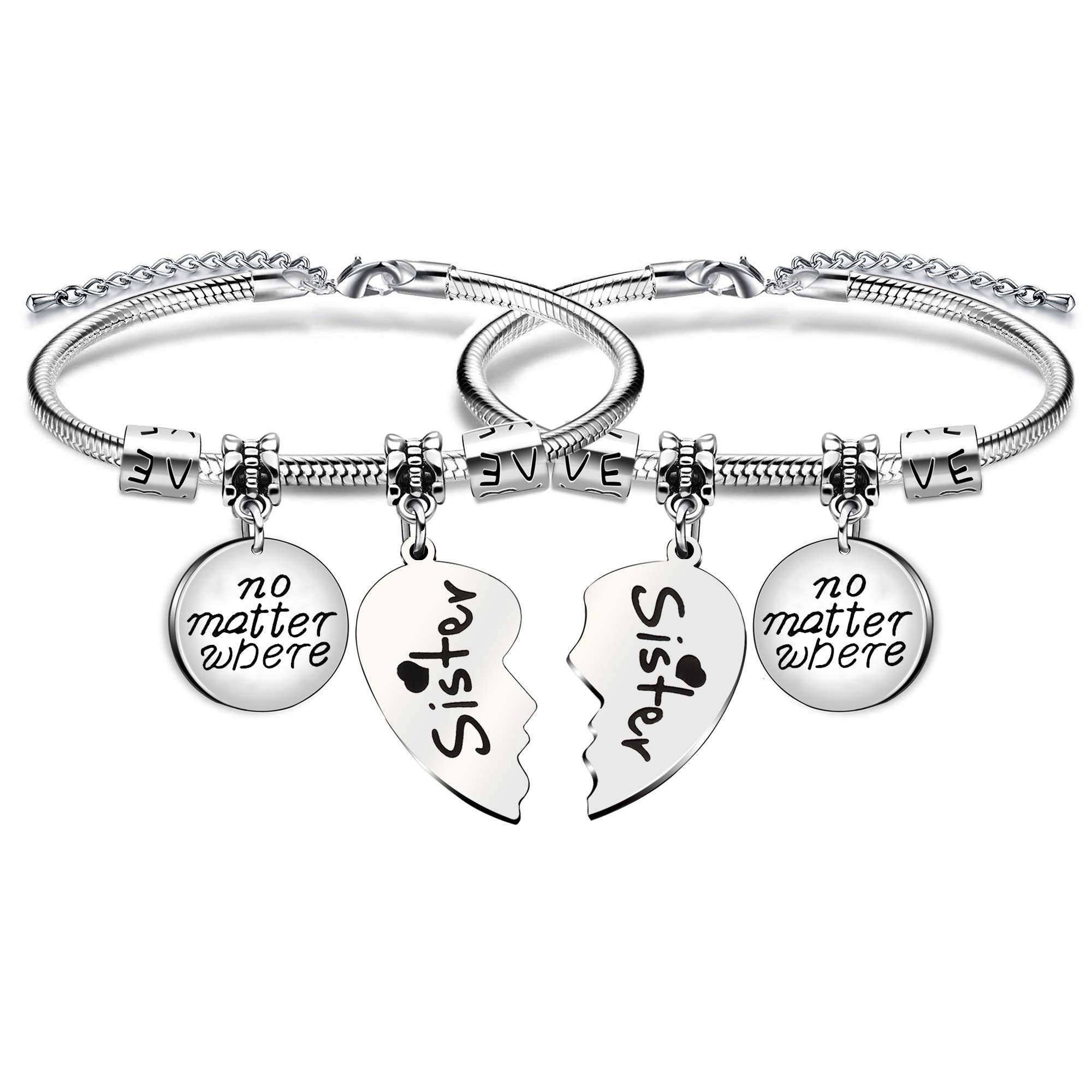 Bestie Sister Bangle Bracelet - Birthday & Anniversary Gift for Sisters - Perfect for Long Distance Love