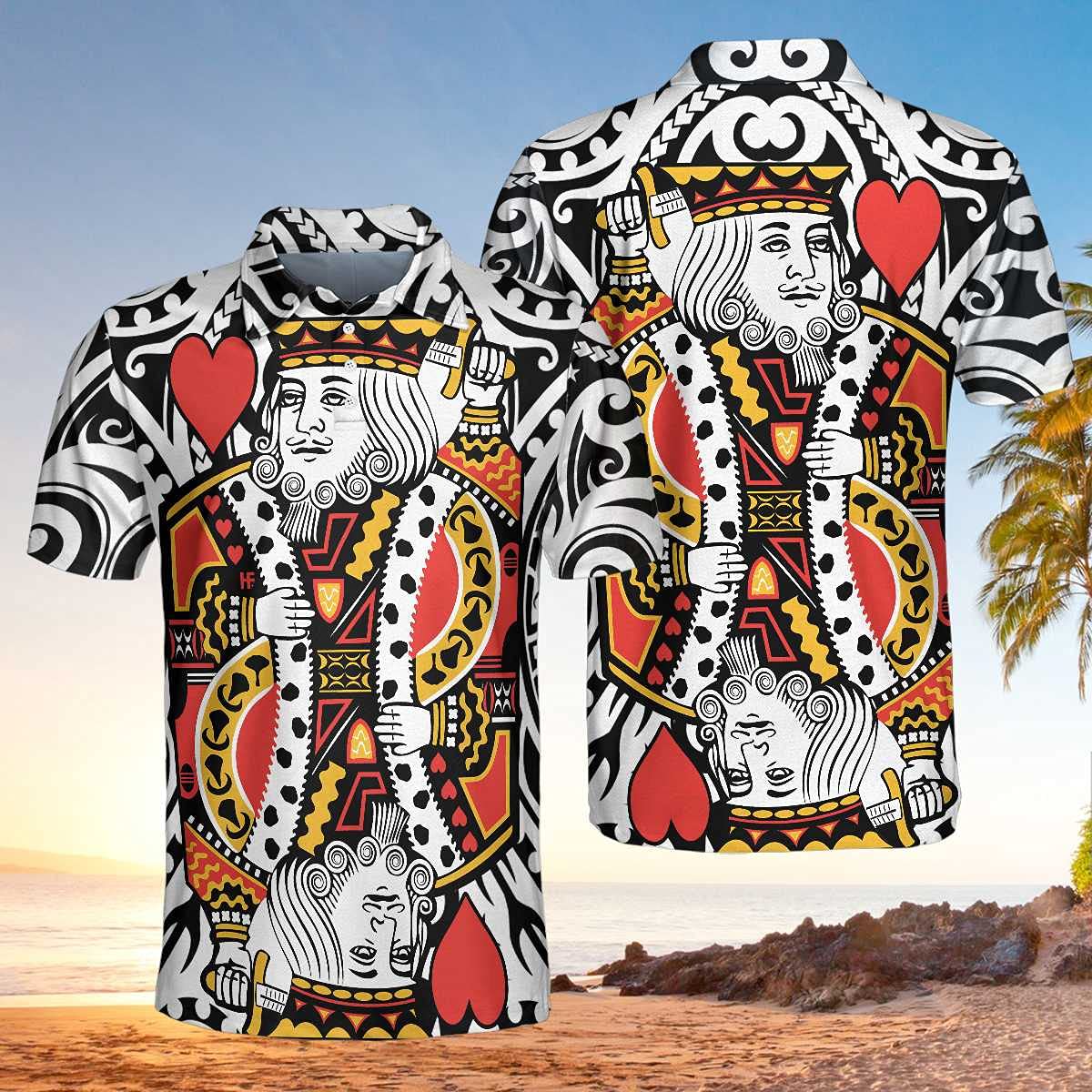 HYPERFAVOR Men's Smart Casino-Themed Polo Shirts - Short Sleeve Poker Shirt for Men | Perfect for Casino Nights, Poker Parties & Casual Wear
