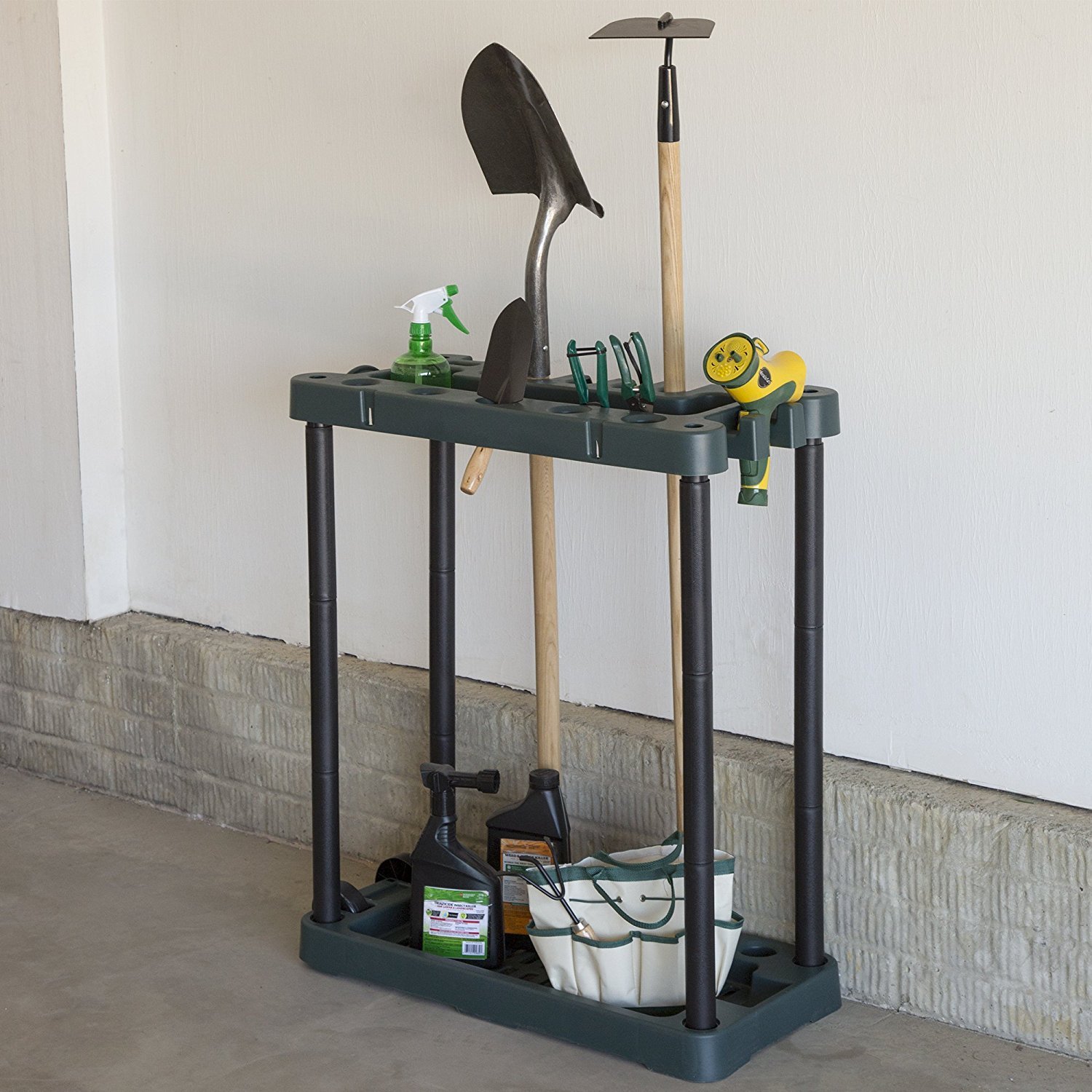 Stalwart Rolling Garden Tool Storage Rack Tower - Holds 40+ Tools | Perfect for Garage, Shed & Outdoor Organization