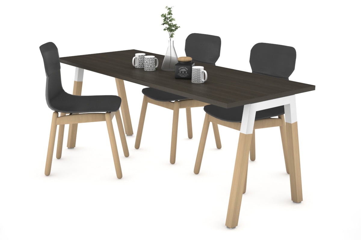Solid Wood Quadro A Legs Table with Cross Beam - 1600L x 700W - Sturdy Dining Table for Home, Restaurant, and Office Use