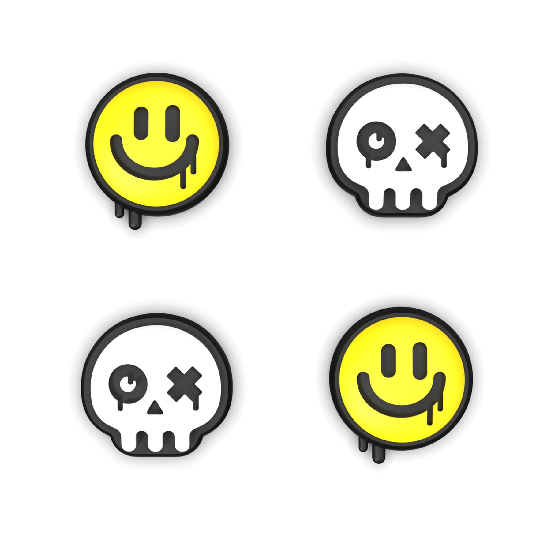 PlayVital Halloween Themed Joystick Caps for Nintendo Switch, Switch Lite & OLED - Happy & Gloomy Style Thumb Grip Covers - Enhance Gaming Comfort for Mario Kart, Animal Crossing & Super Smash Bros