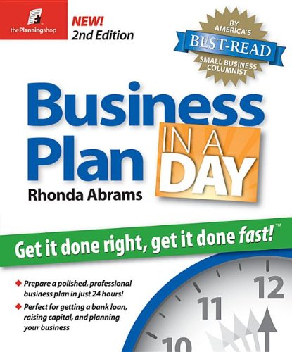 Business Plan in a Day: Step-by-Step Guide to Create a Professional Business Plan Quickly | Perfect for Entrepreneurs, Startups & Small Business Owners