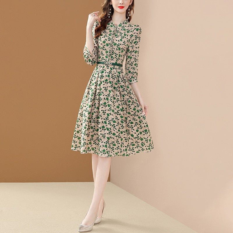 Elegant Women's Puff Sleeve Chiffon Dress for Party, Wedding & Special Occasions - Flowy Summer Maxi Dress with Ruffle Details