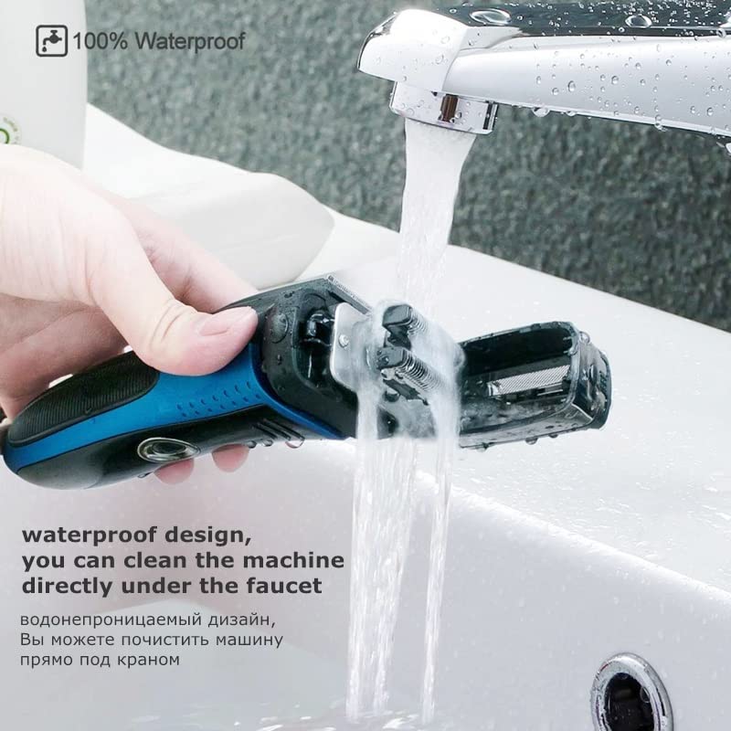Premium Electric Razor for Men - Rechargeable Wet/Dry Beard Trimmer with LCD Display & Waterproof Design - Perfect for Home, Travel & Gym Use