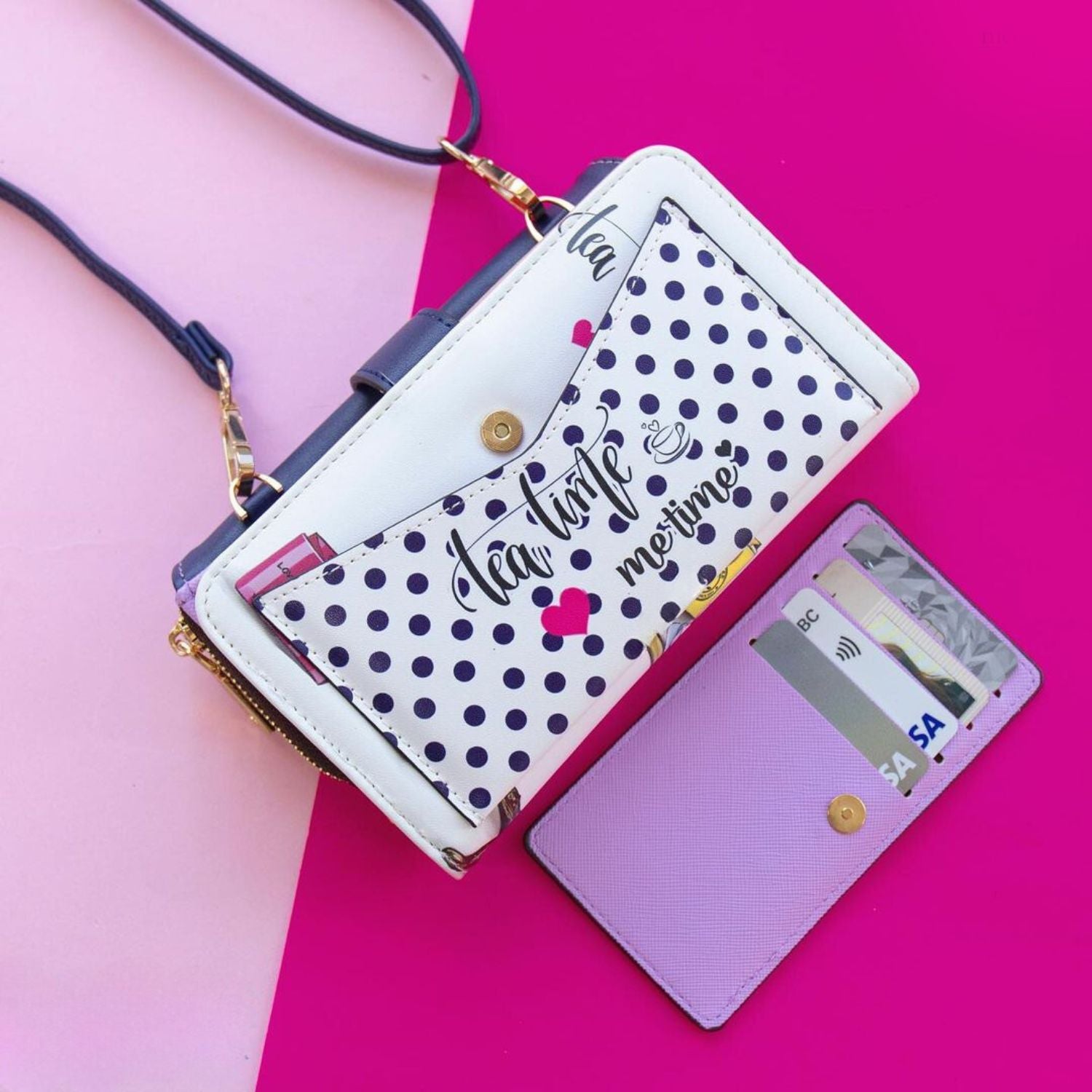 Stylish Trifold Phone Case with Crossbody Wallet - Perfect for Hands-Free Convenience While Shopping, Traveling, or Running Errands