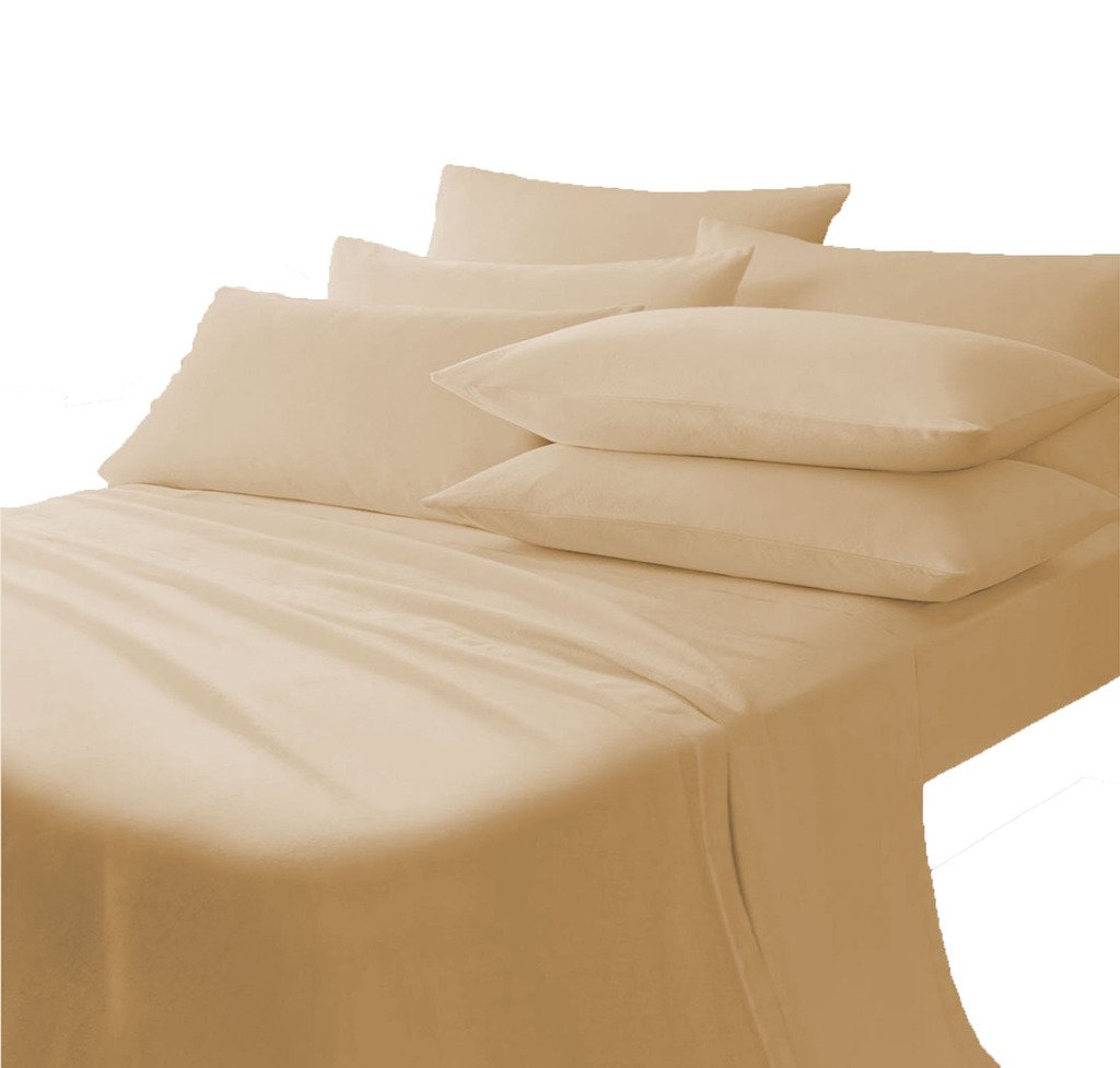Luxury 710 Thread Count 100% Egyptian Cotton California King Sheet Set - Italian Finish Flat Sheet & Pillowcases, Beige | Premium Bedding for Hotel-Style Comfort in Master Bedrooms
