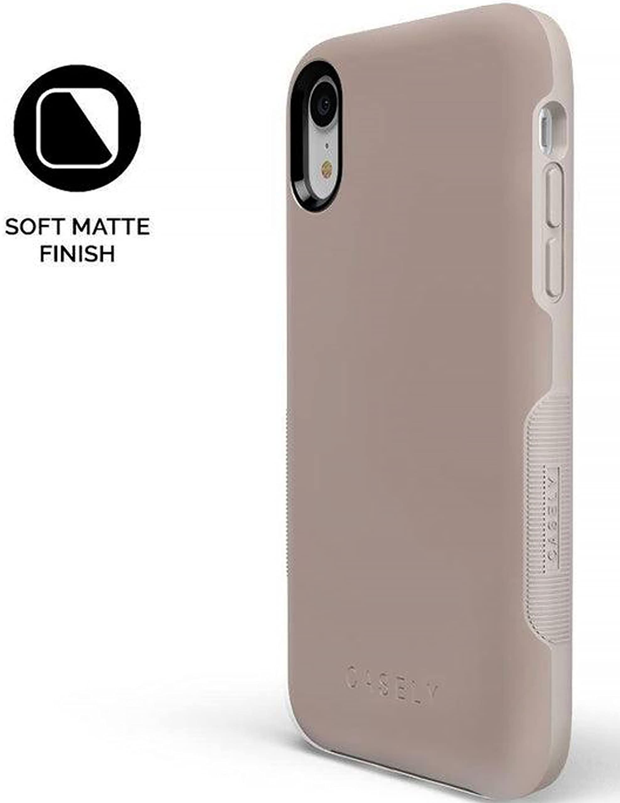Casely iPhone XR Case - Taupe on Nude Solid Beige Aesthetic Cream Phone Cover | Slim Protective Shockproof Case for Women & Men | Perfect for Work, Travel & Everyday Use