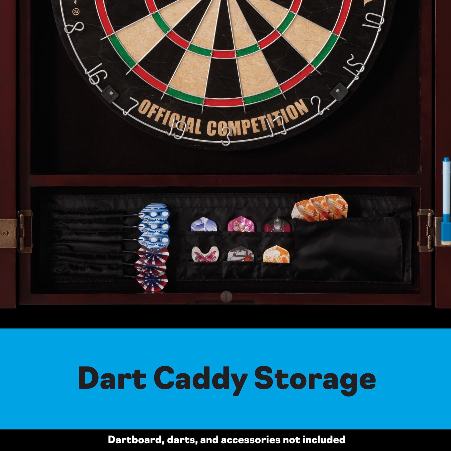 Viper Metropolitan Solid Wood Sisal/Bristle Steel Tip Dartboard Cabinet - Mahogany Finish (Cabinet Only, No Dartboard Included) | Perfect for Game Rooms, Bars & Man Caves